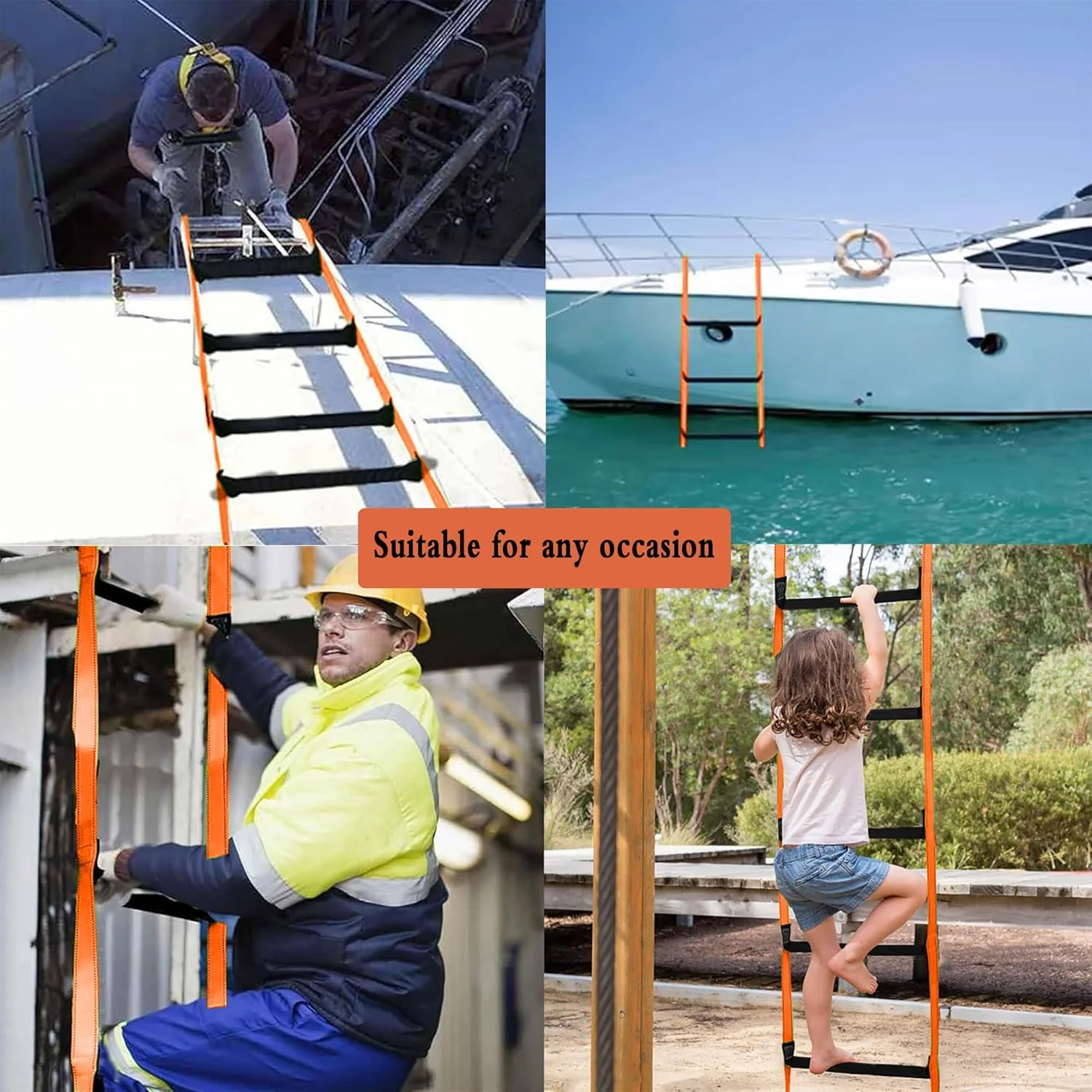 نردبان فرار از آتش XXFBJNMD به طول 8 متر، نردبان اضطراری آتش نشانی برای خانه های 2-3 طبقه، نردبان ایمنی قابل استفاده مجدد و قابل حمل برای پنجره ها، بالکن ها، قایق های بادبانی، کایاک ها و موارد دیگر