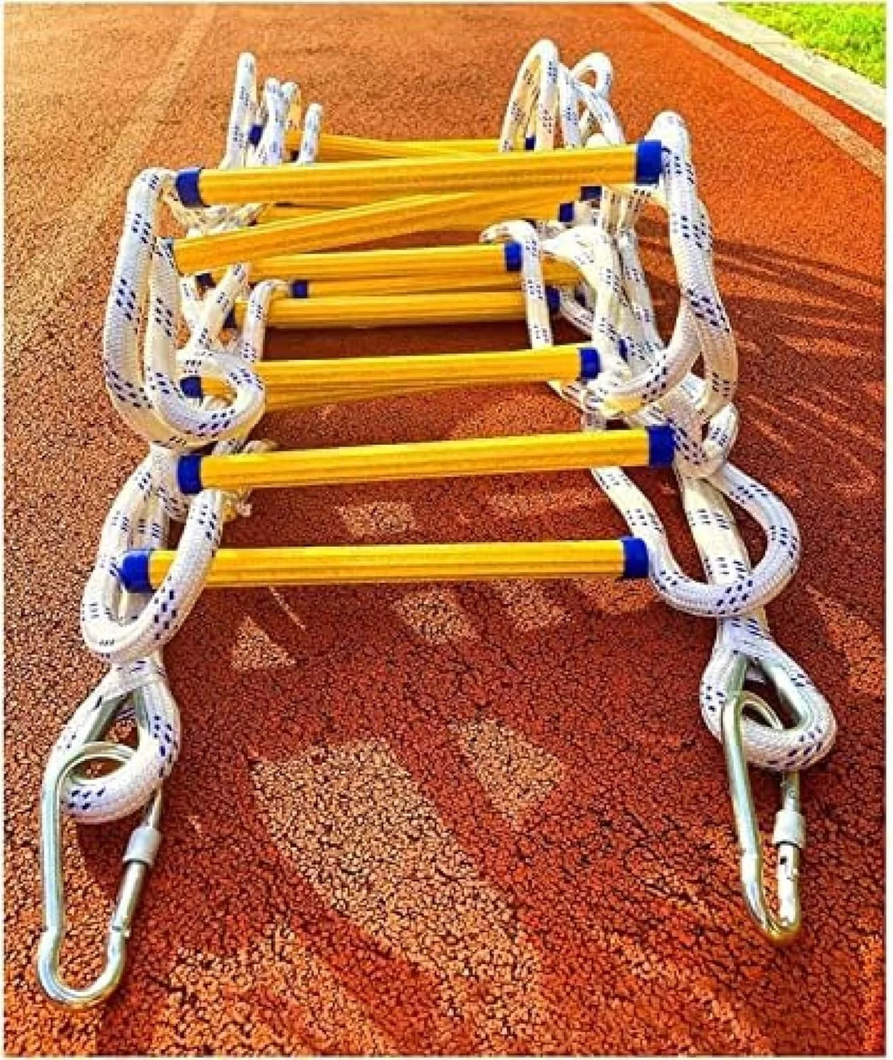نردبان فرار از آتش SDFhNest، نردبان طنابی قابل حمل ایمنی اضطراری، نردبان طنابی فرار از آتش اضطراری آموزش نجات در فضای باز رزین صعود کار هوایی عایق (زرد 8 متری)