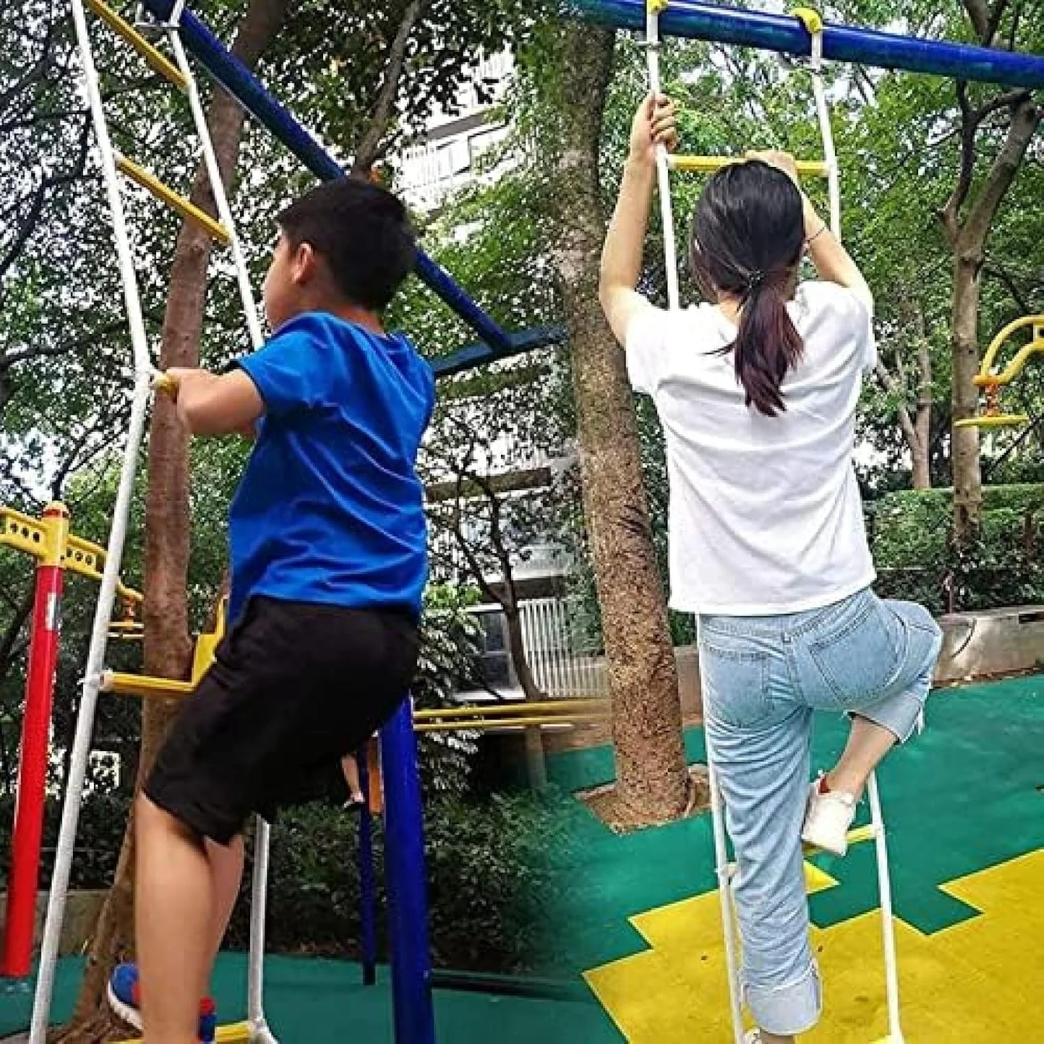 نردبان فرار از آتش SDFhNest، نردبان طنابی قابل حمل ایمنی اضطراری، نردبان طنابی فرار از آتش اضطراری آموزش نجات در فضای باز رزین صعود کار هوایی عایق (زرد 8 متری)