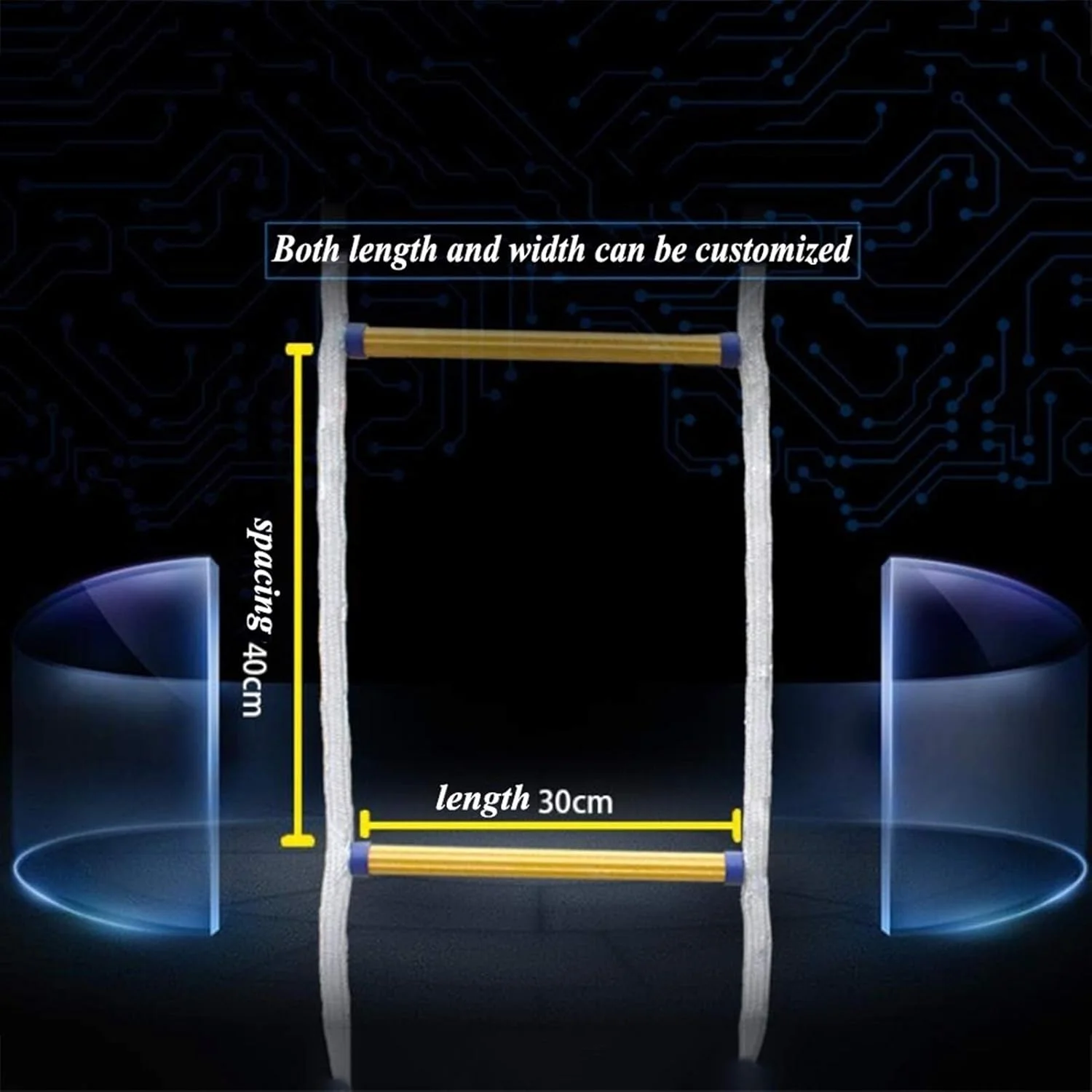 نردبان فرار از آتش، نردبان فرار اضطراری از آتش، نردبان طنابی ایمنی نایلونی مقاوم در برابر شعله، نردبان نرم مهندسی/زرد/5 متر نردبان فرار از آتش، نردبان فرار اضطراری از آتش، نردبان طنابی ایمنی نایلونی مقاوم در برابر شعله، نردبان نرم مهندسی/زرد/5 متر