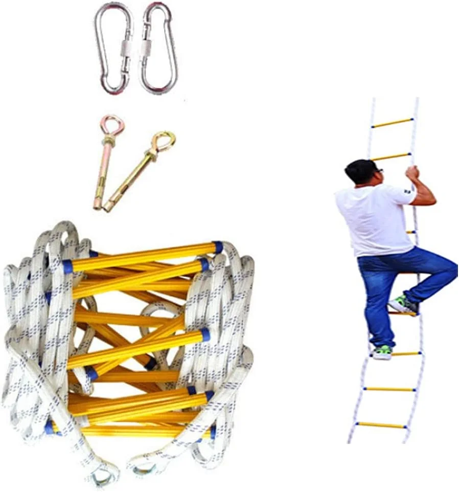 نردبان فرار از آتش 10 متری طناب نجات ضد لغزش نردبان ایمنی نرم اضطراری آتش نشانی و نجات در فضای باز / 20 متر / 65.6 فوت