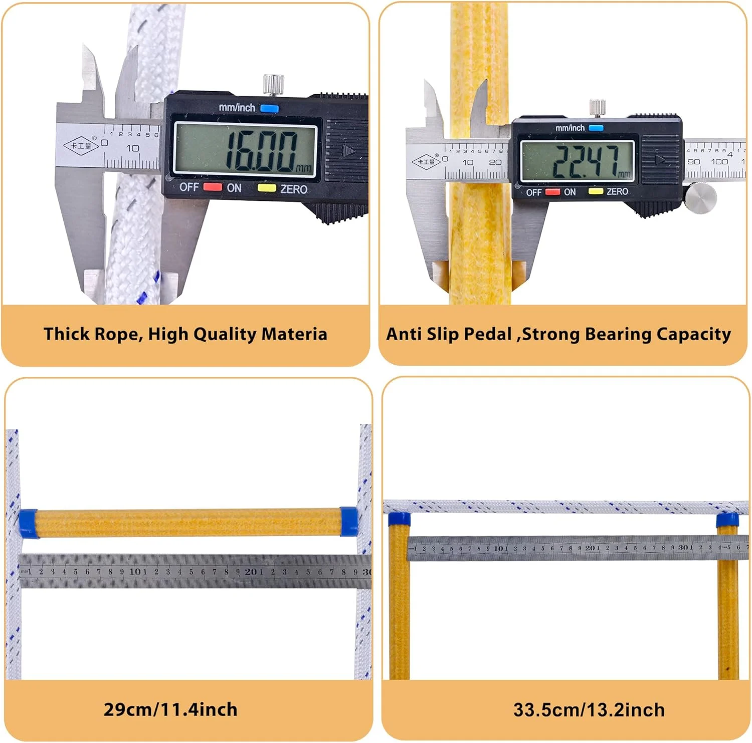 نردبان طنابی، نردبان فرار از آتش 8 متری، نردبان طنابی ایمنی مقاوم در برابر آتش با قلاب، نردبان اضطراری به سرعت باز می شود و قابل حمل و استفاده مجدد است، نردبان فرار از آتش تا 900 کیلوگرم تست شده است.