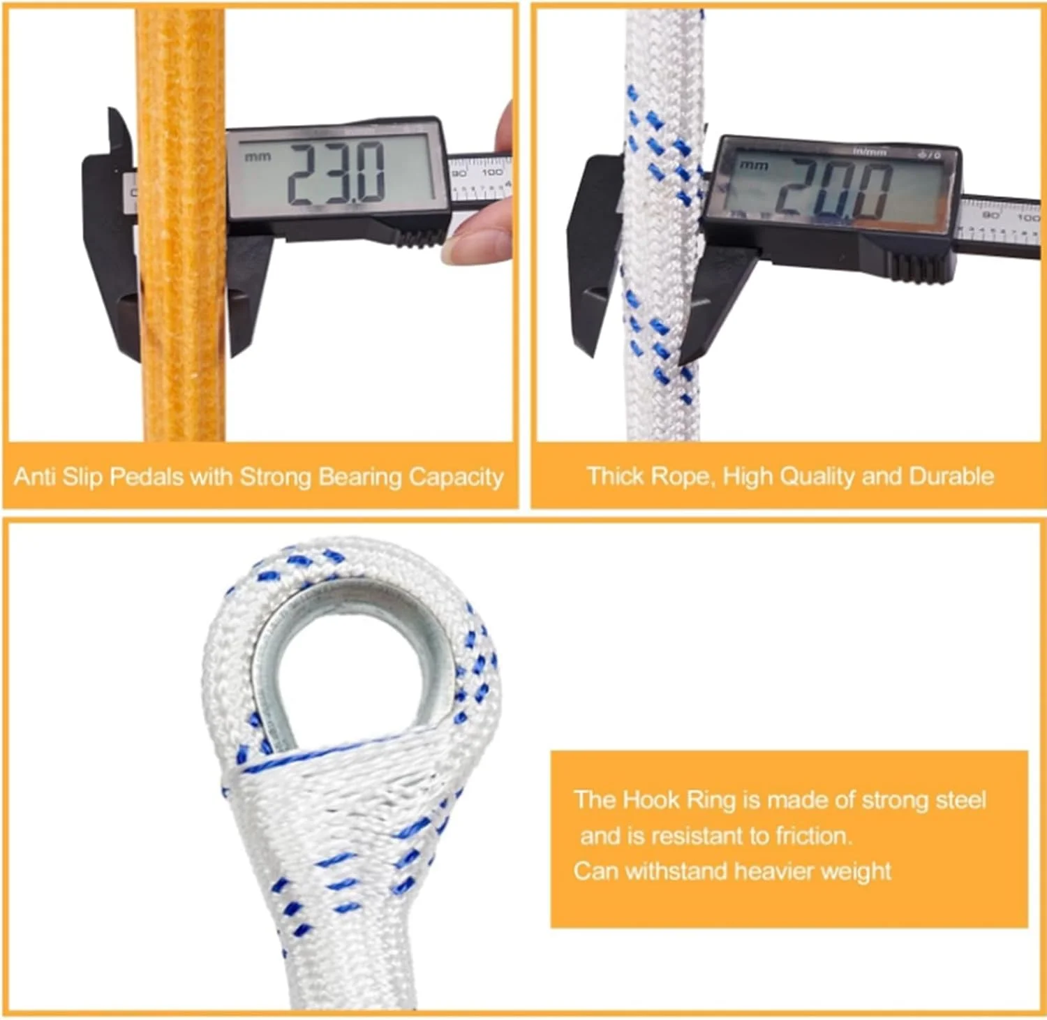 نردبان طنابی، نردبان فرار از آتش 5 متری مقاوم در برابر آتش با قلاب، نردبان نجات سریع برای بالکن و پنجره، ظرفیت بارگیری (10 متر)