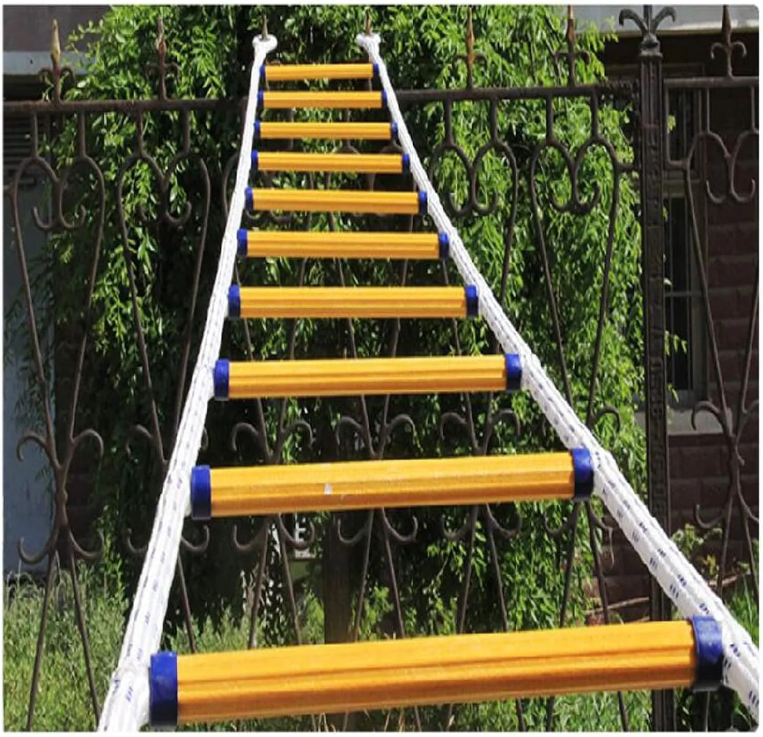 نردبان طنابی فرار از آتش نشانی ایمنی اضطراری با کارابین، نردبان آتش نشانی مقاوم در برابر شعله برای کودکان و بزرگسالان، استقرار سریع برای فرار از آتش سوزی/25M82Ft