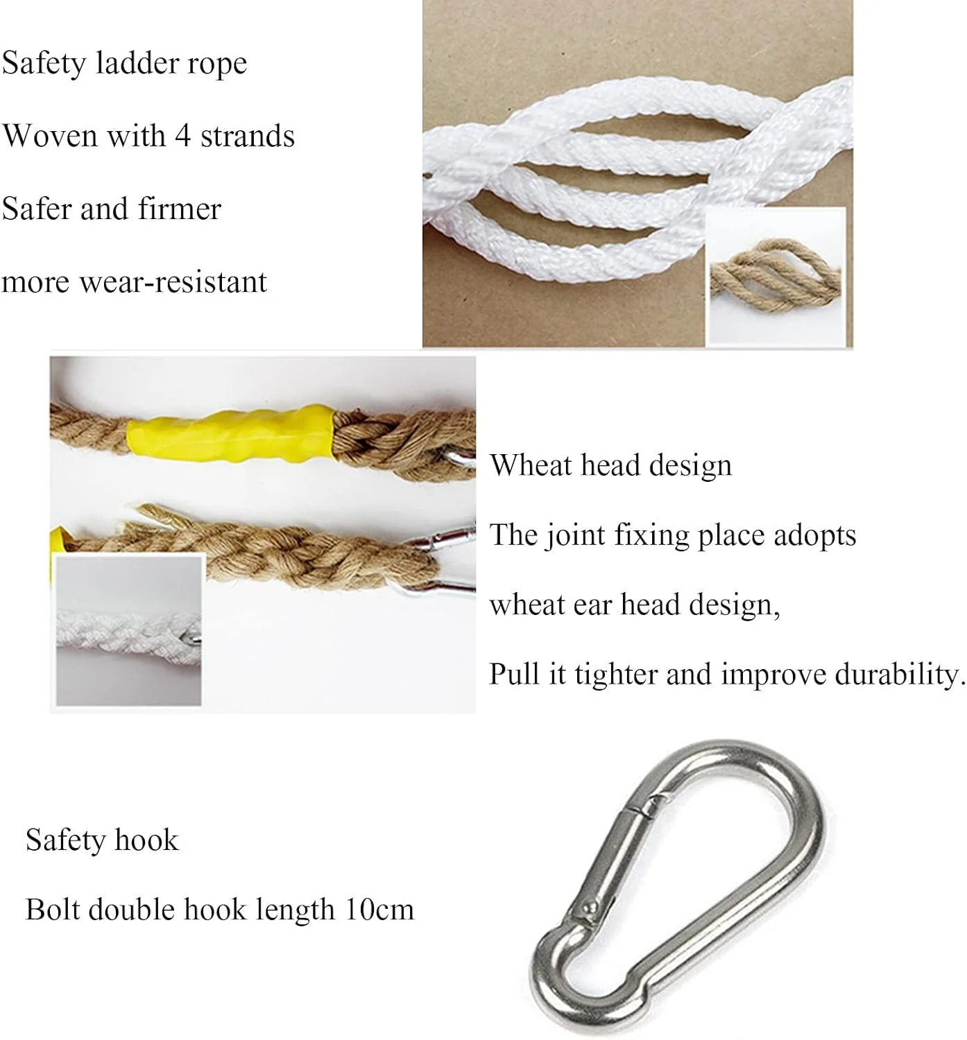 نردبان طنابی فرار از آتش XRTLYH، نردبان تخلیه اضطراری ایمنی آتش نشانی با قلاب و سگک، نردبان صعود نایلونی