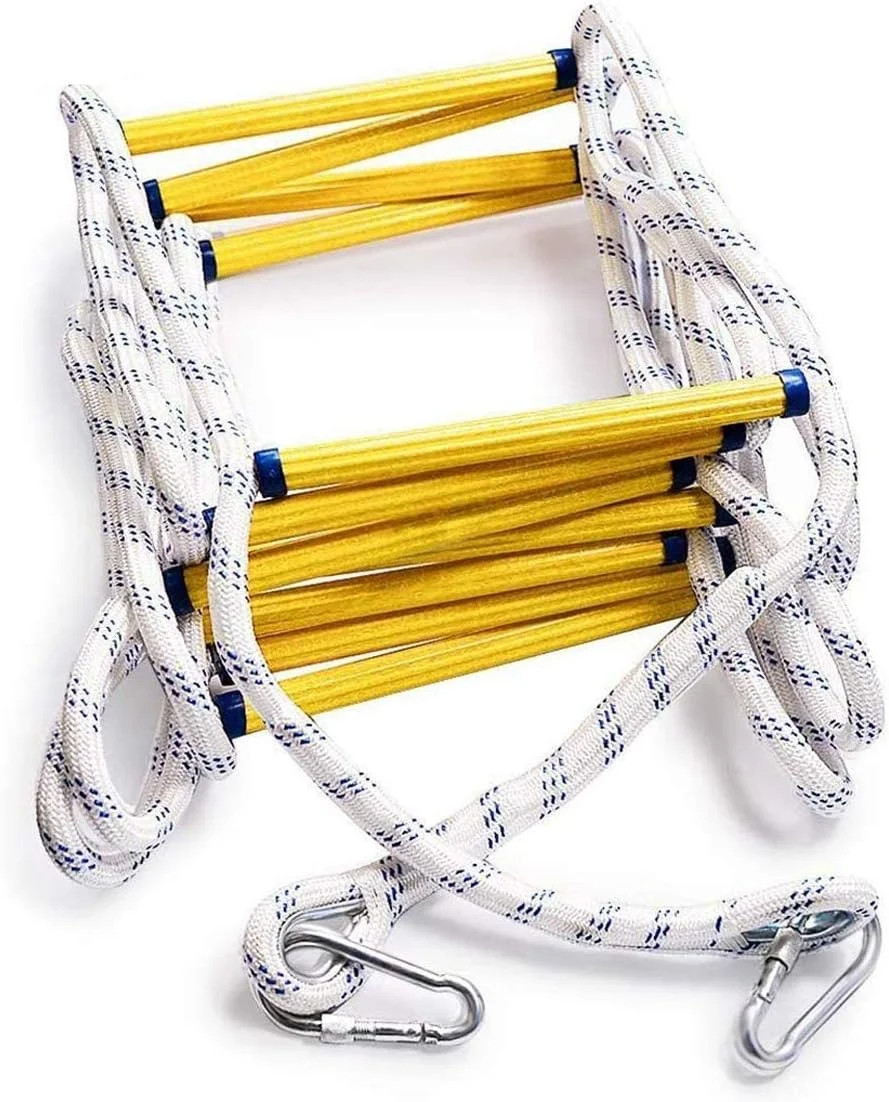 نردبان فرار اضطراری آتش نشانی HOKVJ، نردبان طنابی ایمنی مقاوم در برابر شعله با قلاب - نردبان طنابی فرار آتش سوزی با کاربری آسان - جمع و جور و آسان برای نگهداری - قابل استفاده مجدد، 15 سانتی متر (اندازه: 15 سانتی متر)