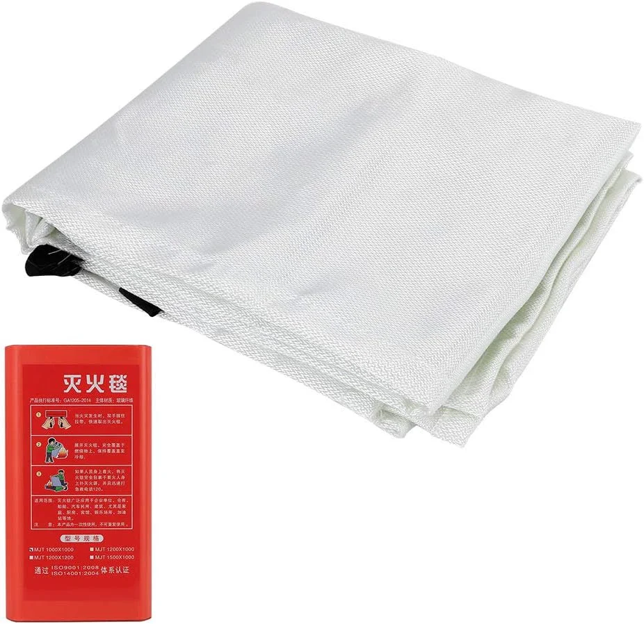 پتو آتش نشانی Junlucki، پوشش ایمنی 1mx1m پناهگاه آتش، اضطراری برای آشپزخانه کمپینگ