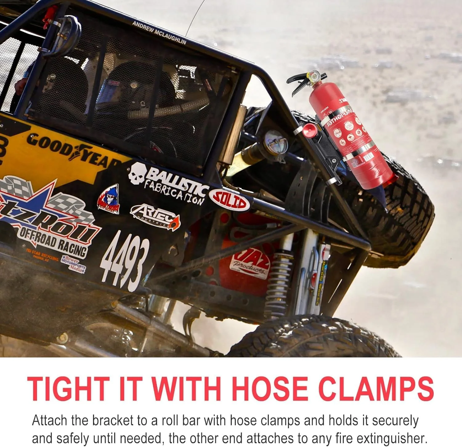 براکت نصب کپسول آتش نشانی Chelhead، نگهدارنده کپسول آتش نشانی آلومینیومی با قابلیت رهاسازی سریع UTV سازگار با جیپ رانگلر JK، پولاریس رنجر، کم-ام X3