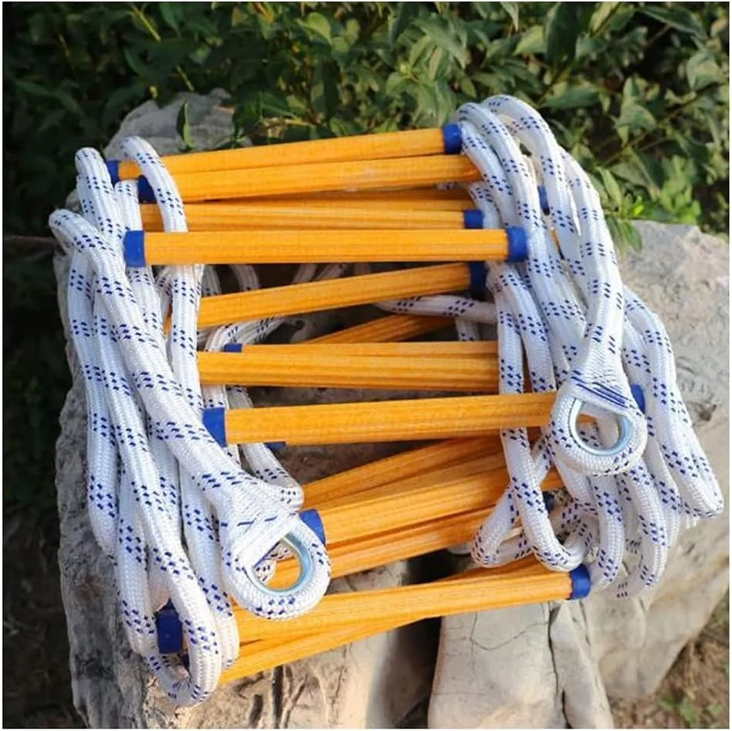 نردبان طنابی فرار از آتش سوزی، نردبان های فرار اضطراری از آتش سوزی 2-6 طبقه، نردبان طنابی ایمنی مقاوم در برابر شعله با قلاب برای کودکان و بزرگسالان، فرار از پنجره و بالکن 3-25 متر - 18 متر / 59 فوت