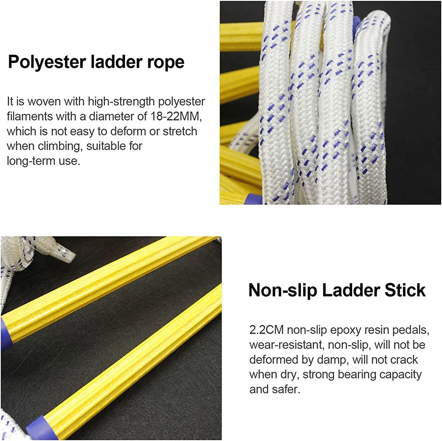 نردبان طنابی فرار از آتش سوزی، نردبان های فرار اضطراری از آتش سوزی 2-6 طبقه، نردبان طنابی ایمنی مقاوم در برابر شعله با قلاب برای کودکان و بزرگسالان، فرار از پنجره و بالکن 3-25 متر - 18 متر / 59 فوت نردبان طنابی فرار از آتش سوزی، نردبان های فرار اضطراری از آتش سوزی 2-6 طبقه، نردبان طنابی ایمنی مقاوم در برابر شعله با قلاب برای کودکان و بزرگسالان، فرار از پنجره و بالکن 3-25 متر - 18 متر / 59 فوت