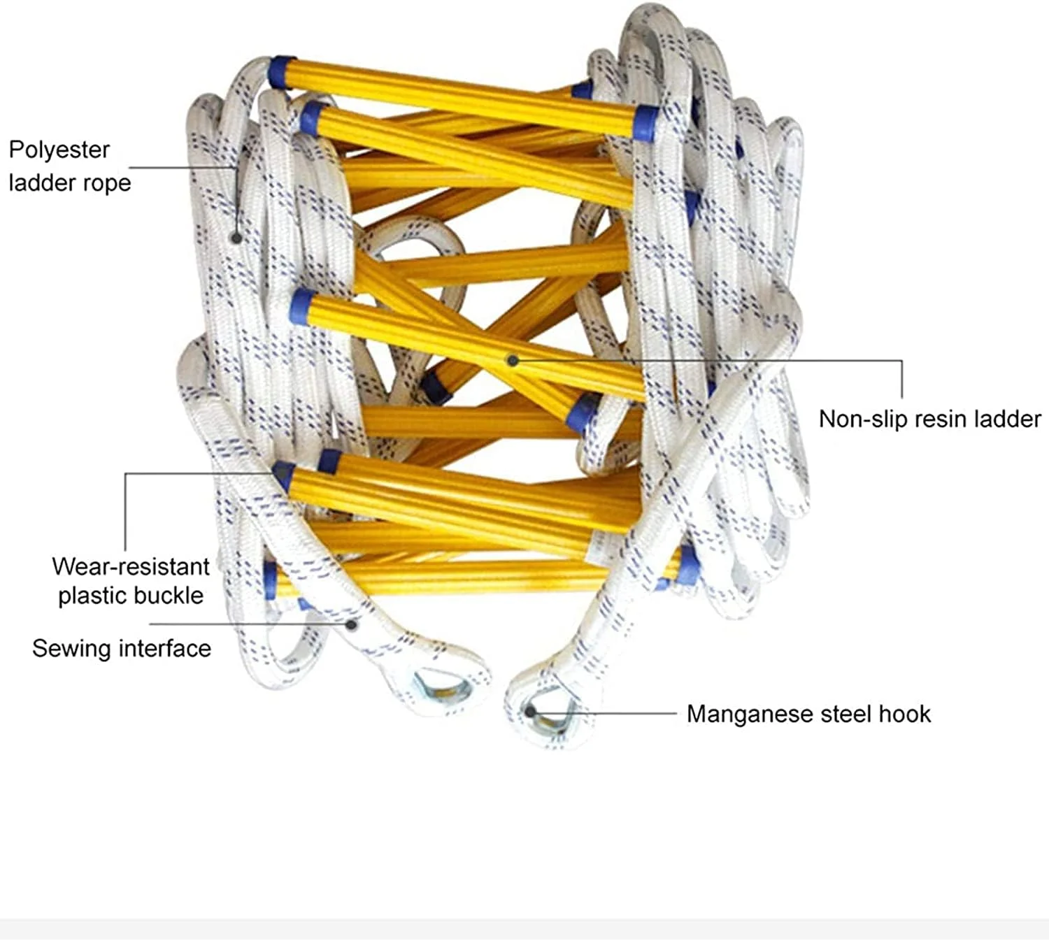 نردبان فرار آتش نشانی، نردبان طنابی فرار مقاوم در برابر آتش، نردبان فرار ایمنی اضطراری، نردبان چند منظوره، قابل استفاده در آتش سوزی/فاجعه 3-50 متری نردبان فرار آتش نشانی، نردبان طنابی فرار مقاوم در برابر آتش، نردبان فرار ایمنی اضطراری، نردبان چند منظوره، قابل استفاده در آتش سوزی/فاجعه 3-50 متری