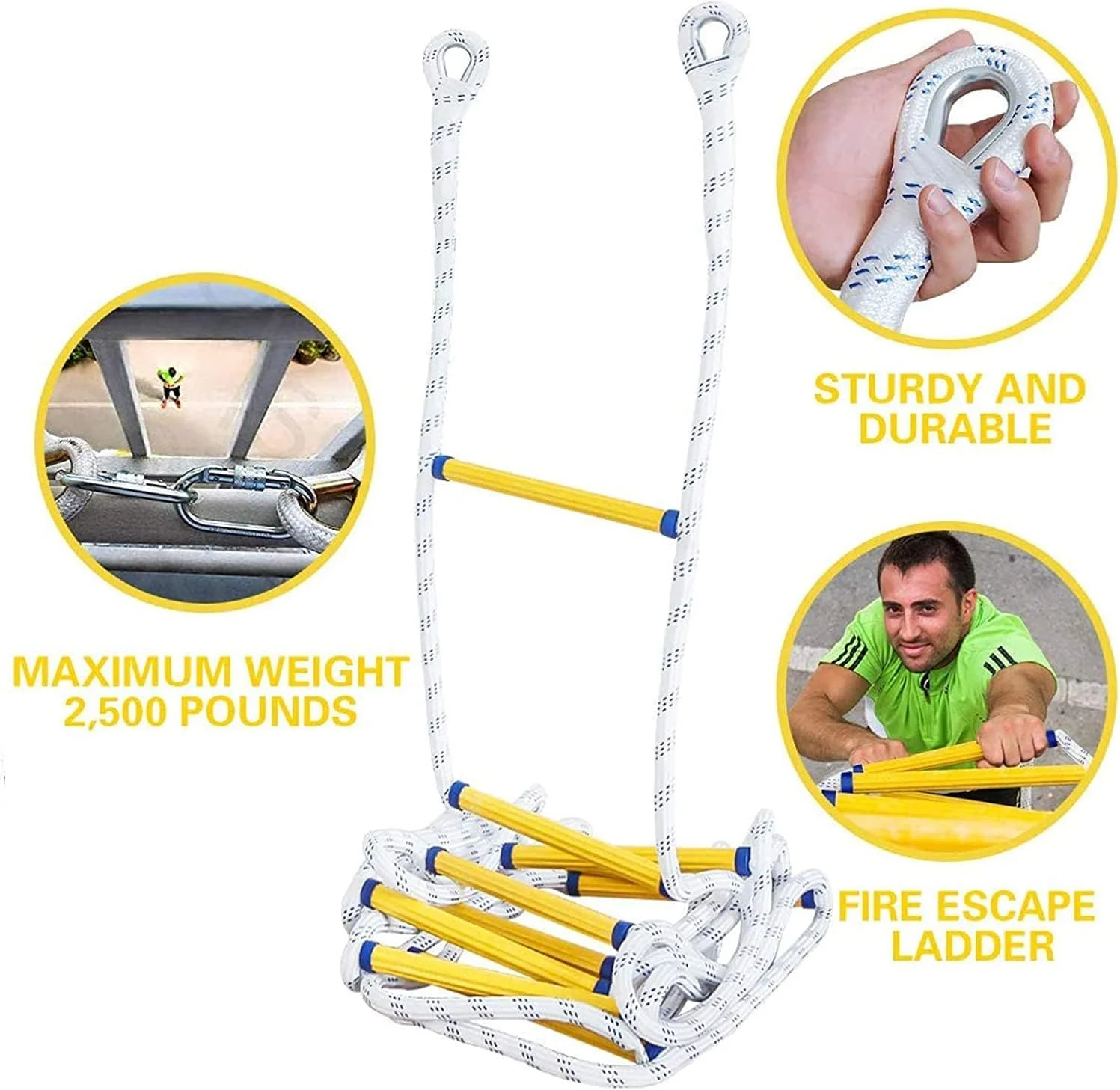 نردبان فرار آتش نشانی، نردبان طنابی فرار مقاوم در برابر آتش، نردبان فرار ایمنی اضطراری، نردبان چند منظوره، قابل استفاده در آتش سوزی/فاجعه 3-50 متری نردبان فرار آتش نشانی، نردبان طنابی فرار مقاوم در برابر آتش، نردبان فرار ایمنی اضطراری، نردبان چند منظوره، قابل استفاده در آتش سوزی/فاجعه 3-50 متری