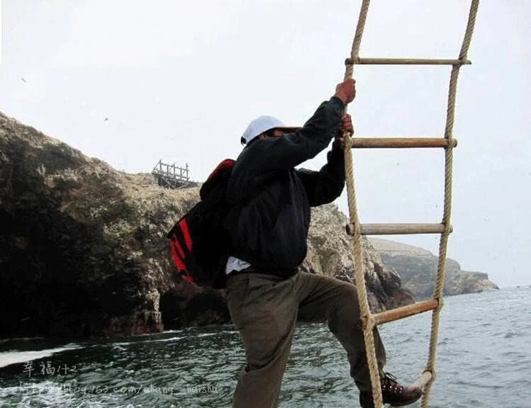 نردبان طنابی فرار از آتش سوزی، نردبان ایمنی مقاوم در برابر شعله، فرار اضطراری از آتش سوزی با قلاب کارابین، فرار از پنجره و بالکن / 15 متر / 49 فوت (25 متر 82 فوت)