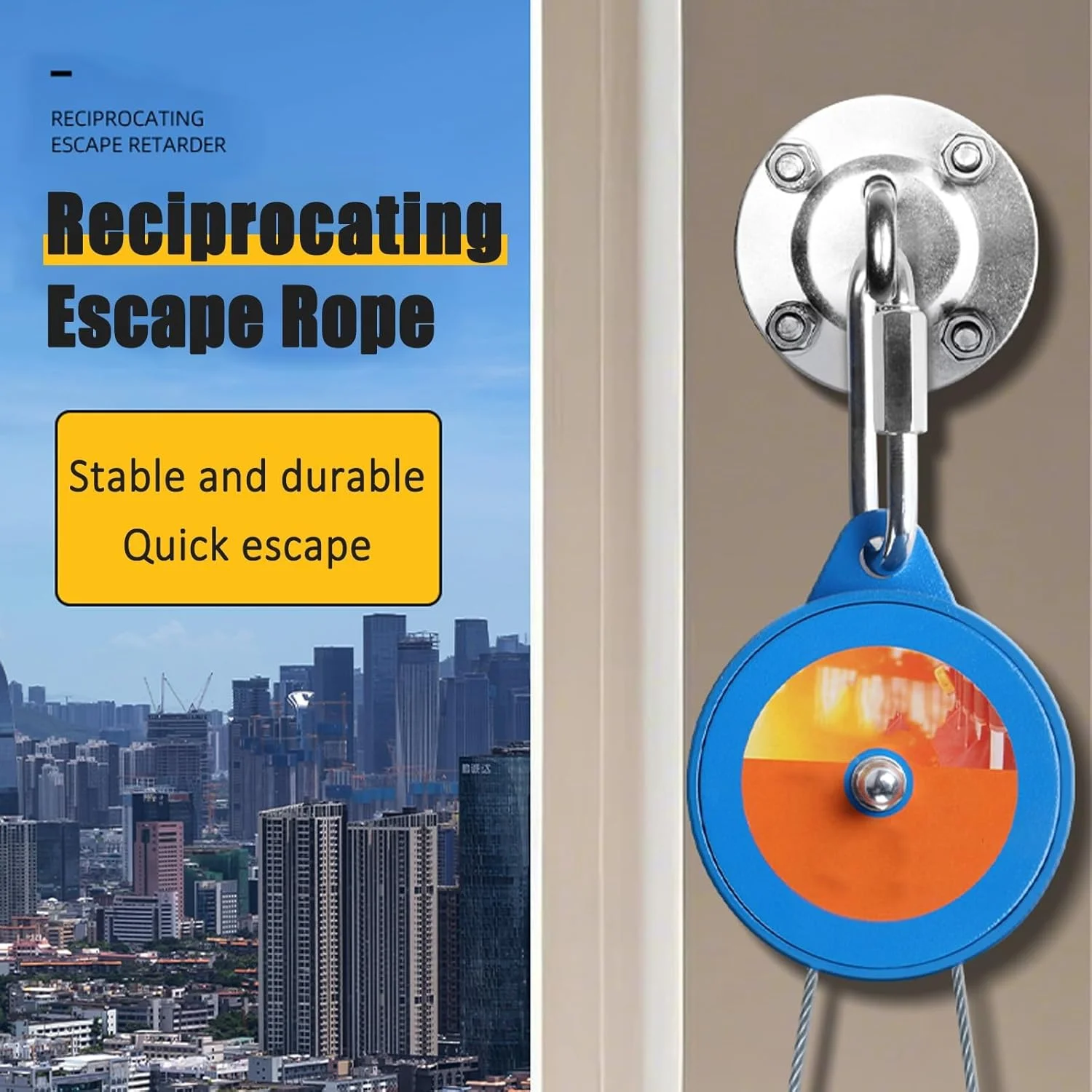 دستگاه فرود فرار از آتش، کاهنده فرار اضطراری خانگی، طناب نجات ایمنی رفت و برگشتی، طناب اضطراری ساختمان بلند با بار 100 کیلوگرم، برای مواقع اضطراری در فضای باز، ساخت و ساز در ارتفاعات بالا (35 متر / 115 فوت) دستگاه فرود فرار از آتش، کاهنده فرار اضطراری خانگی، طناب نجات ایمنی رفت و برگشتی، طناب اضطراری ساختمان بلند با بار 100 کیلوگرم، برای مواقع اضطراری در فضای باز، ساخت و ساز در ارتفاعات بالا (35 متر / 115 فوت)