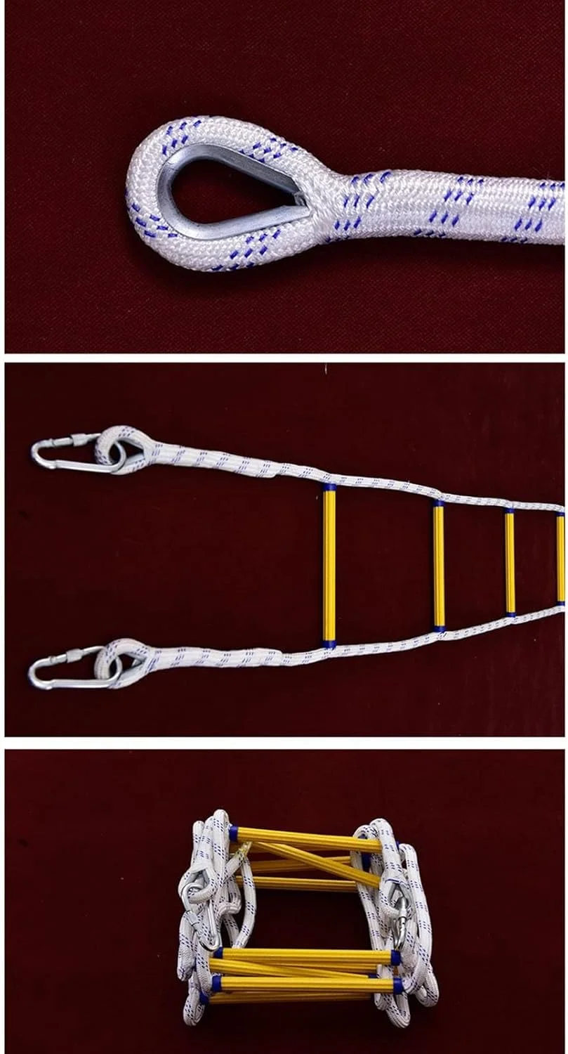 نردبان طنابی، نردبان ایمنی، نردبان فرار اضطراری آتش نشانی، نردبان های فرار طنابی برای بزرگسالان و کودکان، تخلیه آسان، 15 متر (66 فوت/20 متر) نردبان طنابی، نردبان ایمنی، نردبان فرار اضطراری آتش نشانی، نردبان های فرار طنابی برای بزرگسالان و کودکان، تخلیه آسان، 15 متر (66 فوت/20 متر)