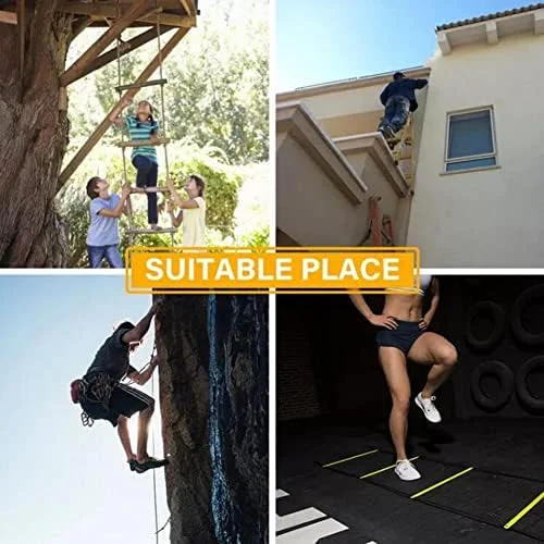 نردبان طنابی مقاوم در برابر آتش سوزی برای فرار اضطراری با قلاب، نردبان نجات آتش نشانی 2 تا 6 طبقه / 20 متر / 65.6 فوت (12 متر / 39 فوت)