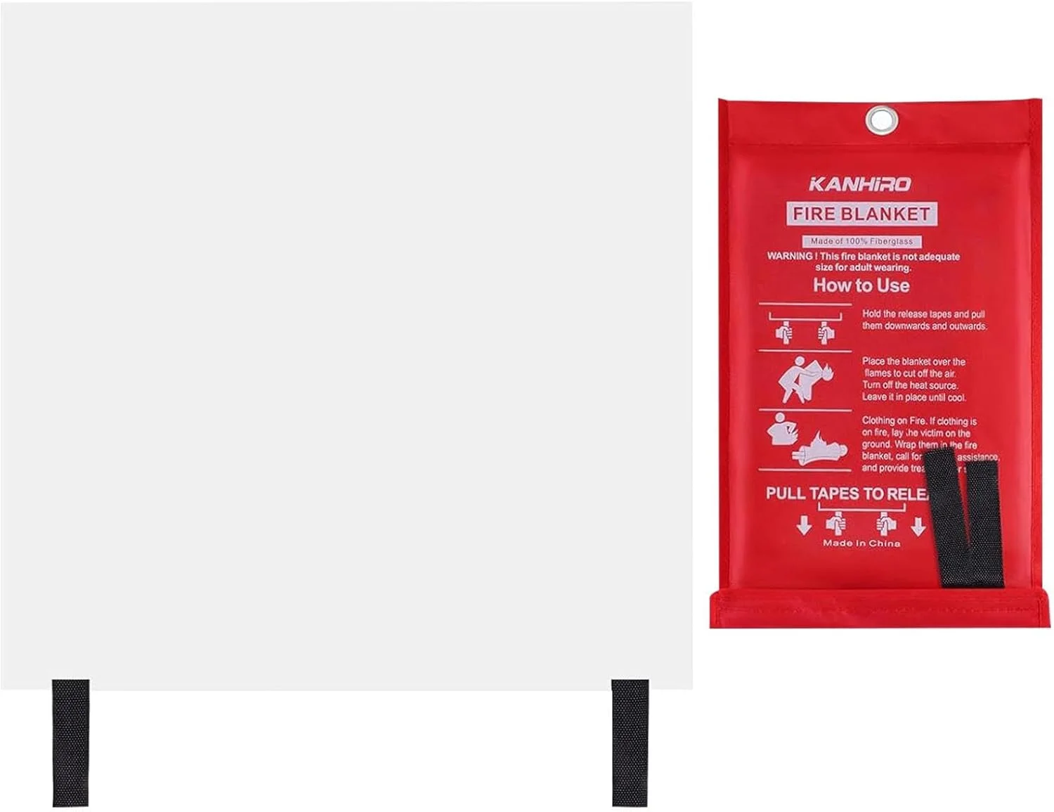 Fire Safety Blanket - Fiberglass Fire Suppression Blanket | Preparedness Kit, School Supplies, Survival Equipment, Fireproof Safety Rug For Car