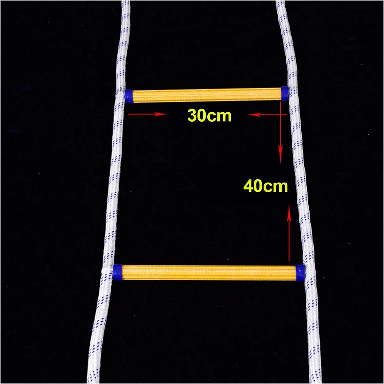 نردبان فرار از آتش 2 تا 8 طبقه برای سقف شیب دار، نردبان طنابی مقاوم در برابر پارگی با تحمل وزن تا 450 کیلوگرم، نردبان طنابی ایمنی اضطراری مقاوم در برابر آتش - 18 متر / 59 فوت
