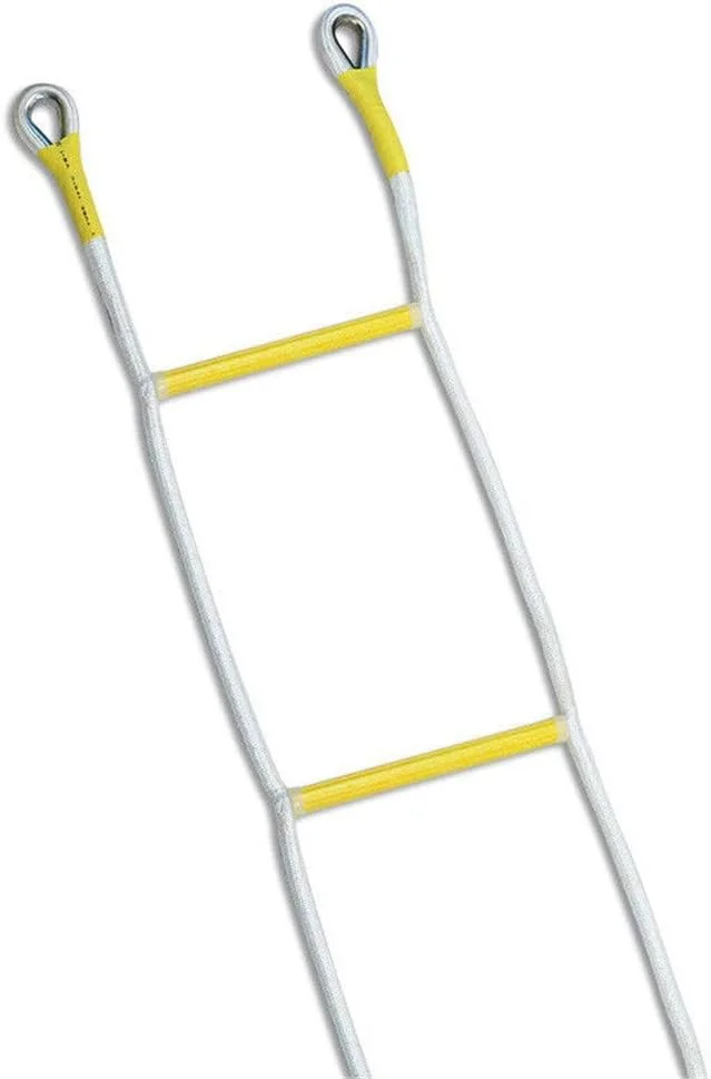 نردبان فرار اضطراری قابل حمل ZJCQA، نردبان ایمنی مقاوم در برابر آتش با قلاب - استقرار سریع و استفاده آسان - قابل حمل، جمع و جور و آسان برای ذخیره سازی ZJCQA قابل استفاده مجدد، 7 متر