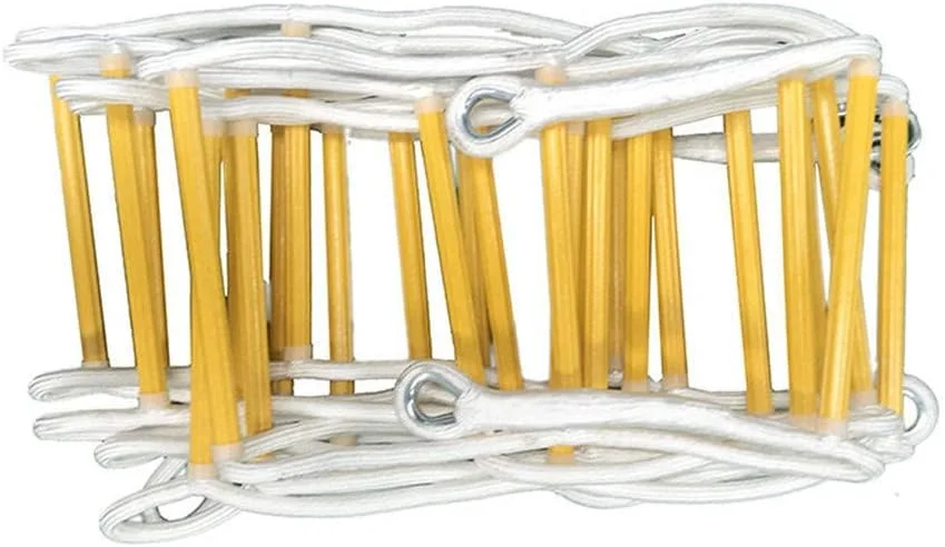 نردبان طنابی فرار اضطراری از آتش - نردبان طنابی ایمنی در برابر آتش مقاوم و مستحکم، نردبان طنابی ایمنی مقاوم در برابر شعله با قلاب - استقرار سریع و آسان برای استفاده - قابل استفاده مجدد، 15 متر