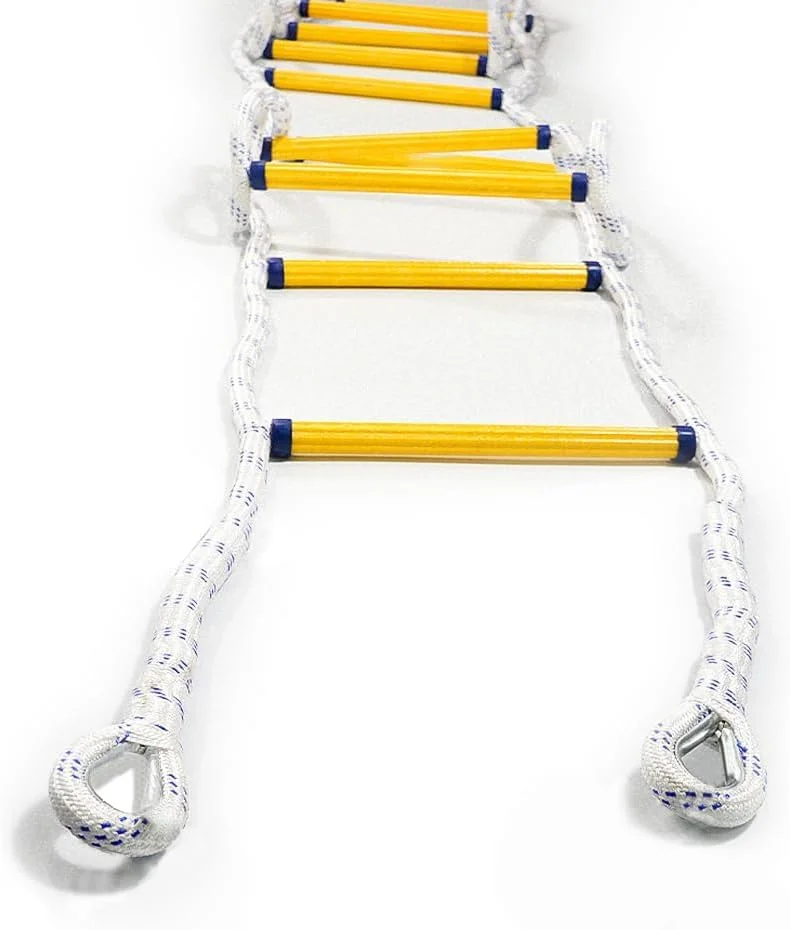 نردبان طنابی فرار از آتش Aoneky - نردبان ایمنی مقاوم در برابر آتش برای تخلیه اضطراری کودکان و بزرگسالان، نردبان نجات آتش نشانی 2-3 طبقه (4.8 متر)