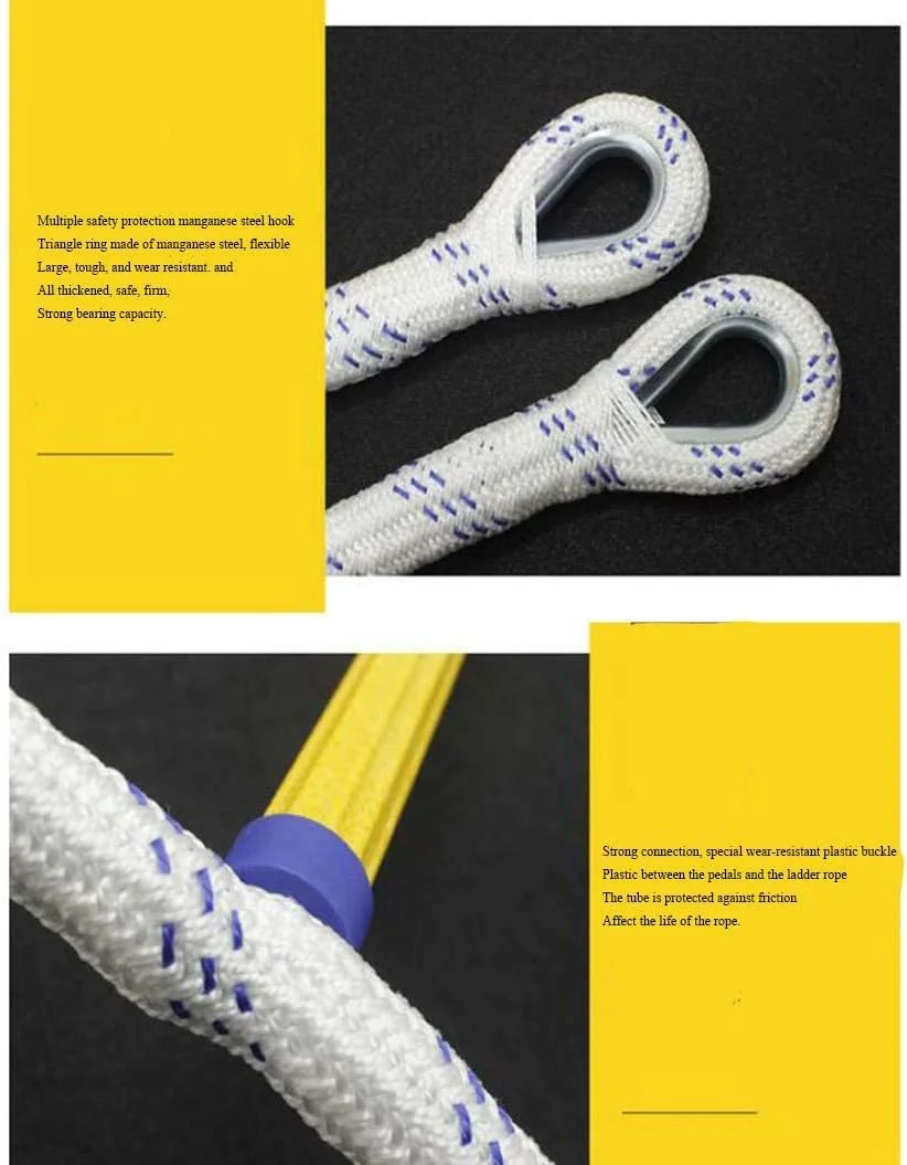 نردبان فرار اضطراری آتش نشانی XBSLJ با قلاب، نردبان تخلیه ایمنی آتش نشانی مقاوم در برابر شعله، جمع و جور، آسان برای ذخیره سازی، قابل استفاده مجدد، استقرار سریع و آسان برای استفاده، 9 متر