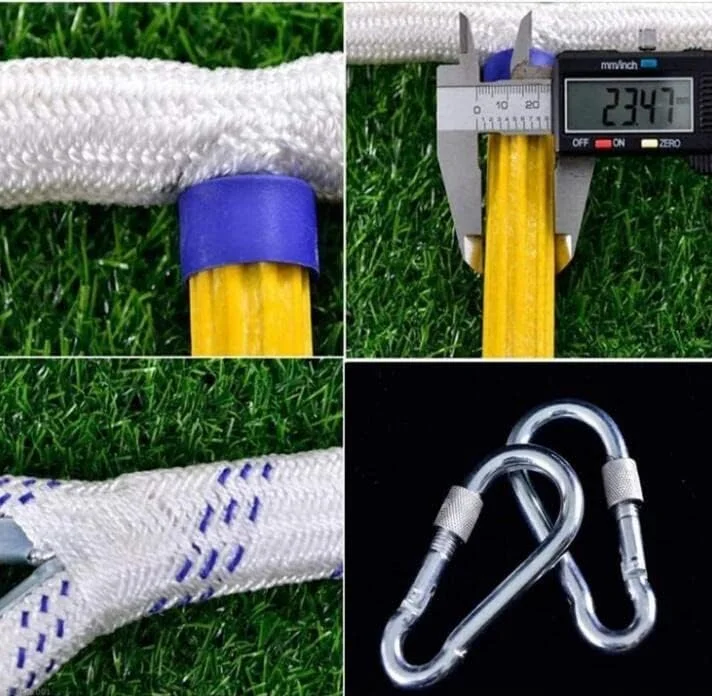 نردبان طنابی فرار اضطراری برای خانه های 3-4 طبقه، نردبان ایمنی 9.7 متری با کارابین، نردبان فرار آتش نشانی / 18 متری / 18 متر (15 متری / 15 متر)