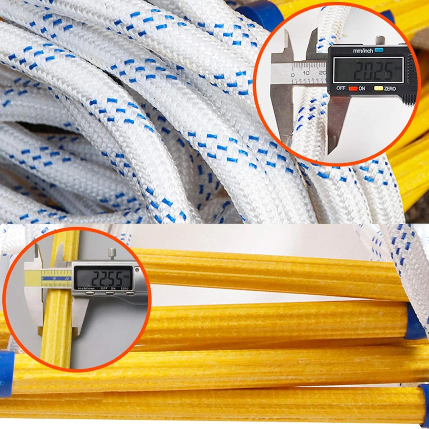 نردبان فرار ضد حریق برای مواقع اضطراری - نردبان طنابی نایلونی برای ایمنی در برابر آتش سوزی - نردبان آتش نشانی با کاربری آسان برای نجات در خانه یا محل کار