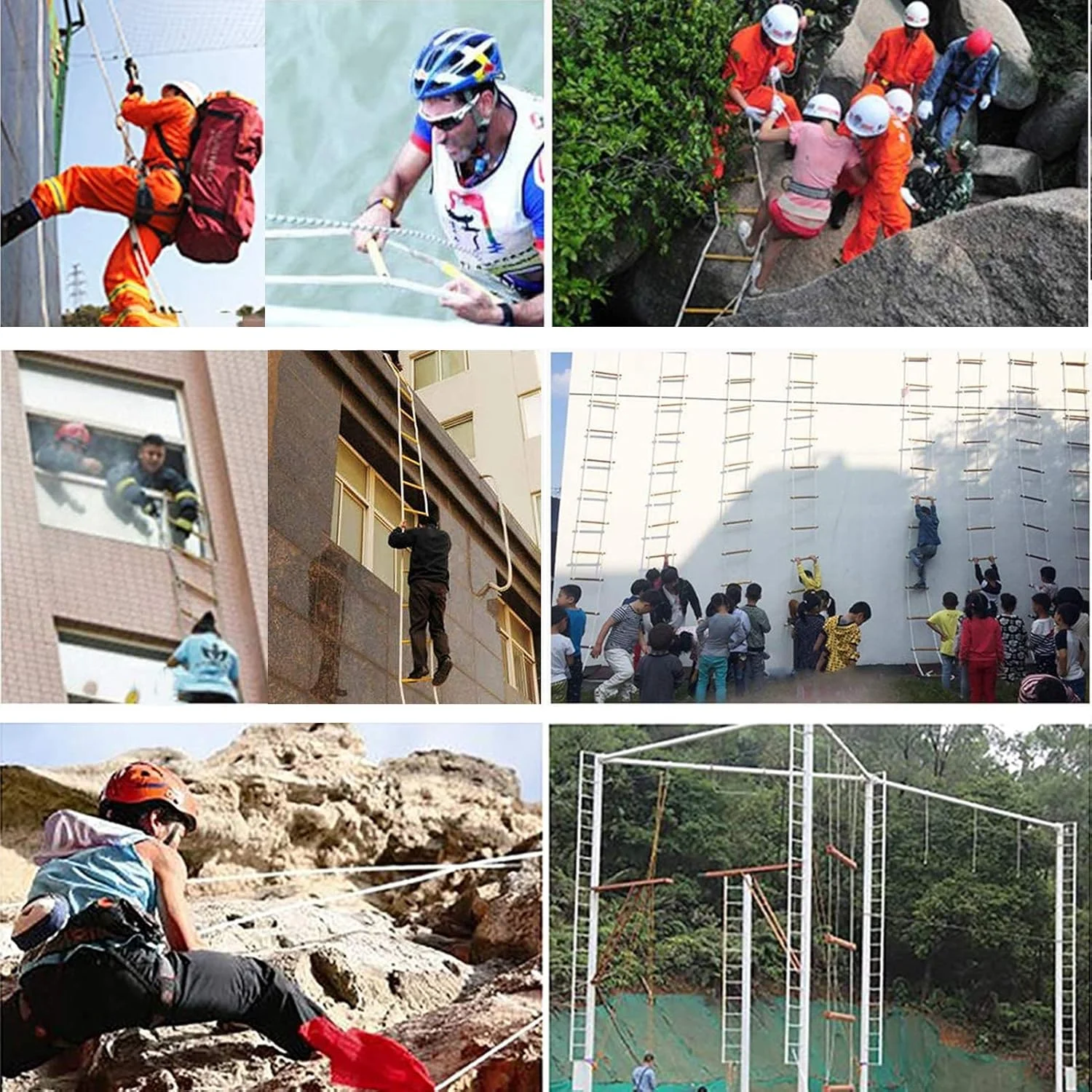 نردبان فرار ضد حریق برای شرایط اضطراری - نردبان طنابی نایلونی برای ایمنی در برابر آتش سوزی - نردبان آتش نشانی با کاربری آسان برای نجات در خانه یا محل کار