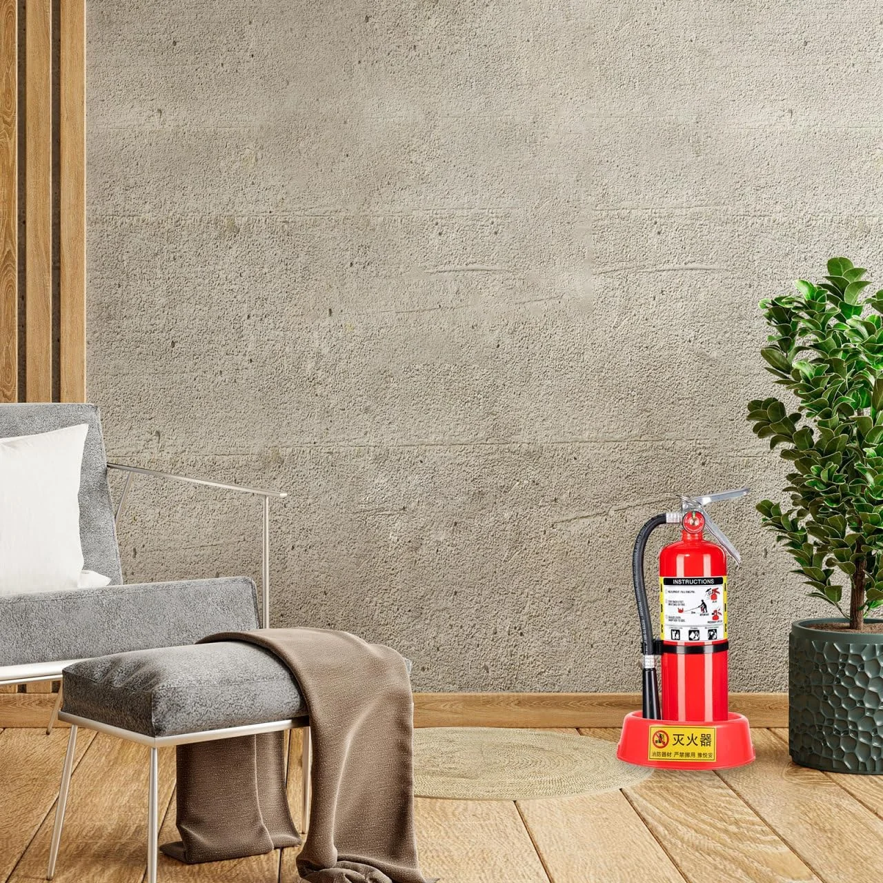 پایه کپسول آتش نشانی Gadpiparty - نگهدارنده کپسول آتش نشانی پلاستیکی با پایه نگهدارنده برای استفاده در خانه، دفتر و صنعت - قرمز 18.00 سانتی متر