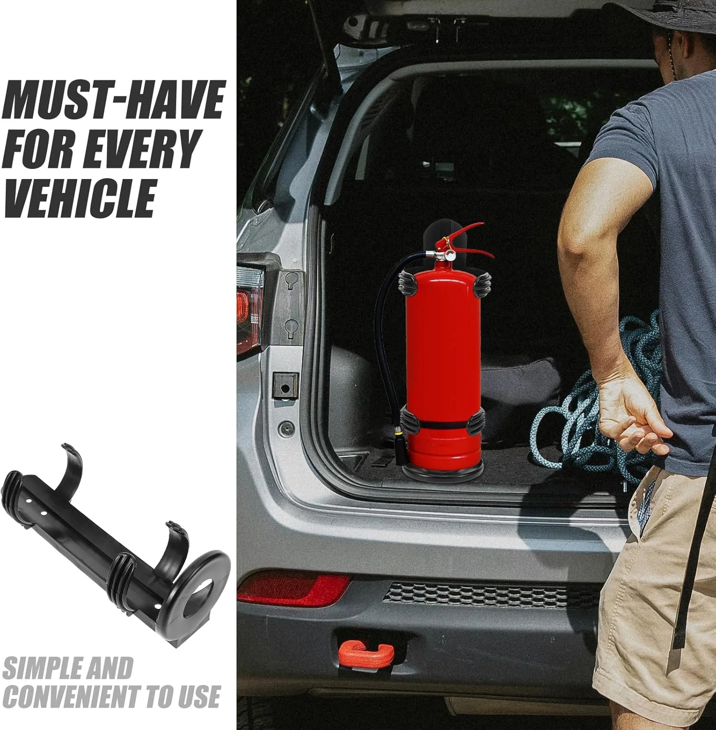 ULTECHNOVO نگهدارنده پلاستیکی کپسول آتش نشانی دیواری، نگهدارنده کپسول آتش نشانی برای خودرو، براکت نصب کپسول آتش نشانی مشکی