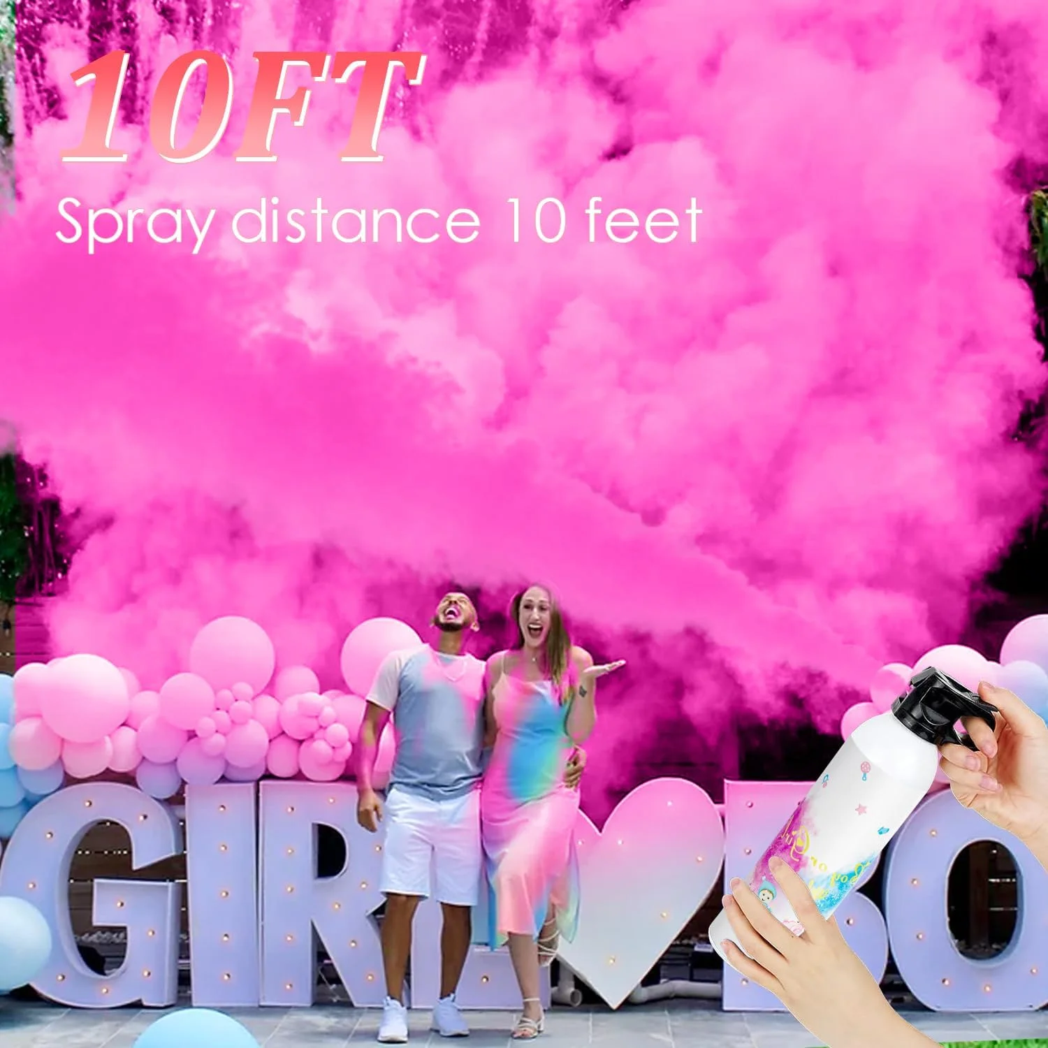 خاموش کننده آتش SRG برای جشن تعیین جنسیت نوزاد | بسته 2 عددی خاموش کننده دود صورتی برای دختر بچه | پودر برای تزئینات و ایده های جشن تعیین جنسیت (صورتی)