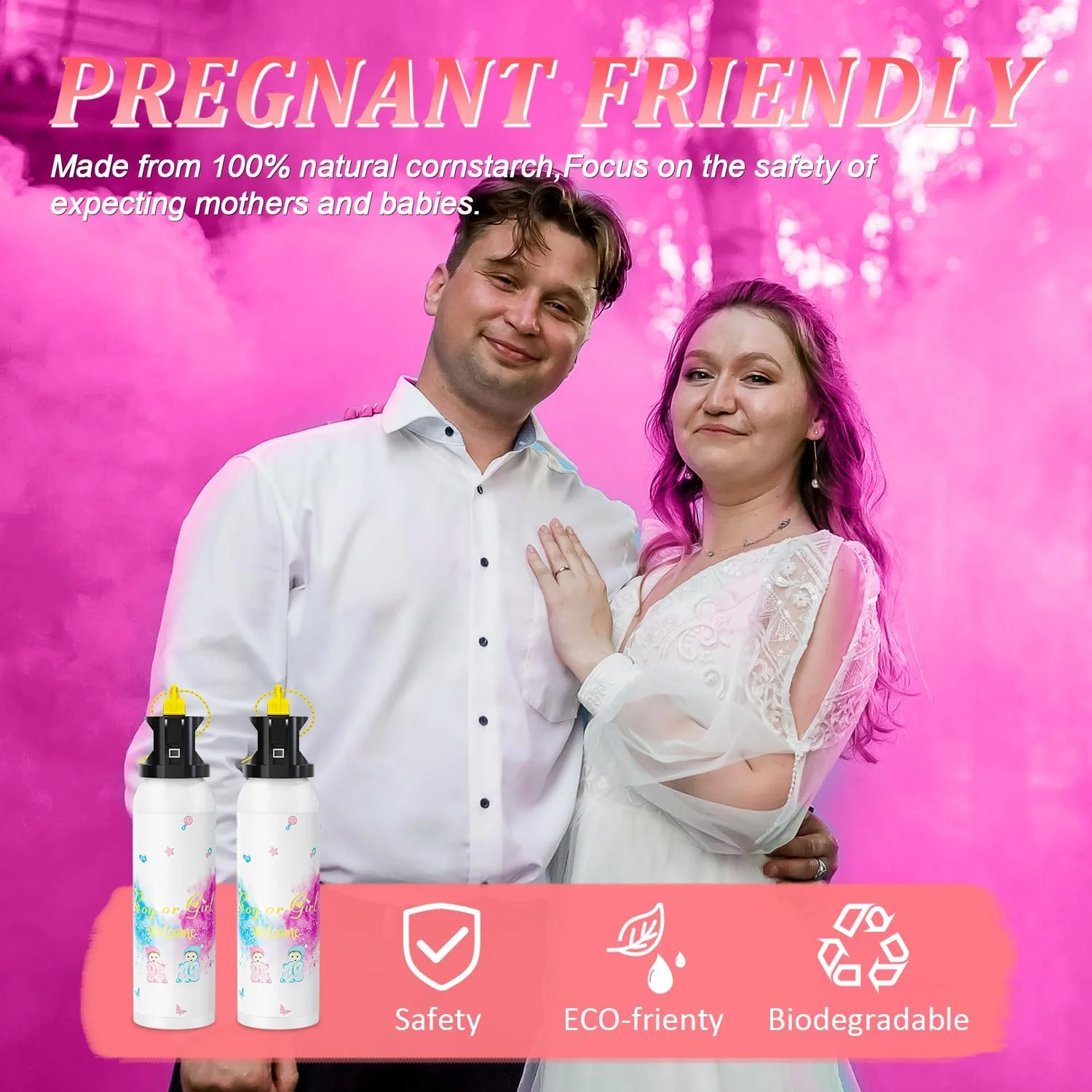 خاموش کننده آتش SRG برای جشن تعیین جنسیت نوزاد | بسته 2 عددی خاموش کننده دود صورتی برای دختر بچه | پودر برای تزئینات و ایده های جشن تعیین جنسیت (صورتی)