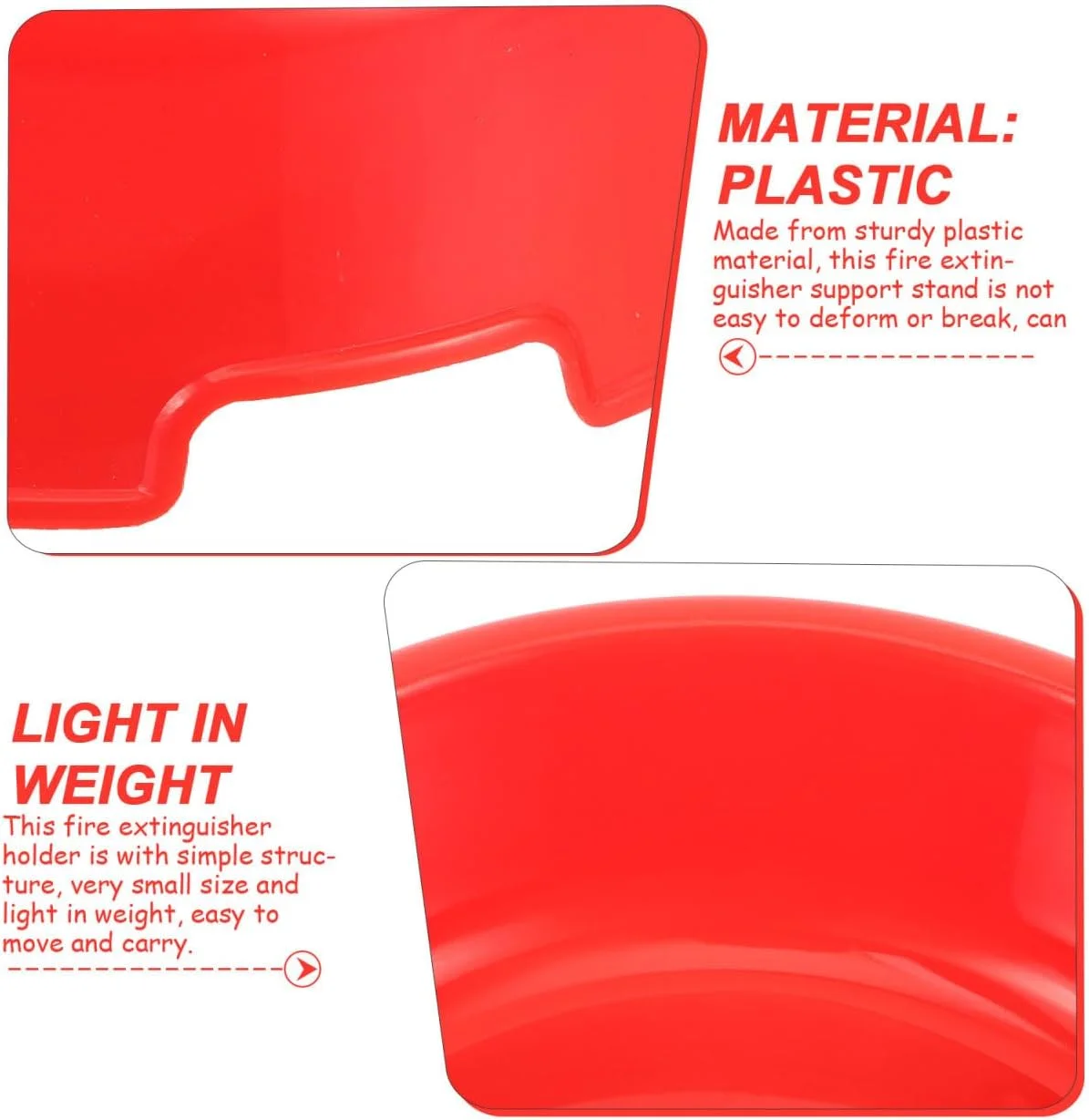 پایه کپسول آتش نشانی Gadpiparty - نگهدارنده کپسول آتش نشانی پلاستیکی با پایه نگهدارنده برای استفاده در خانه، دفتر و صنعت - قرمز 18.00 سانتی متر