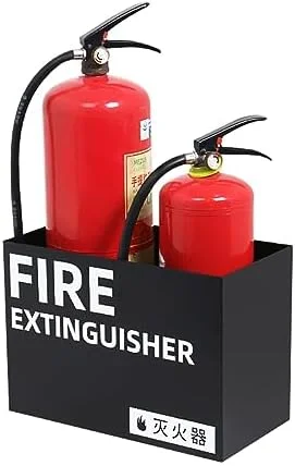 پایه کپسول آتش نشانی، نگهدارنده آهنی جوشکاری شده سنگین برای نمایش، دو کپسول را به طور ایمن نگه می دارد، ایده آل برای استفاده تجاری و ایمنی عمومی