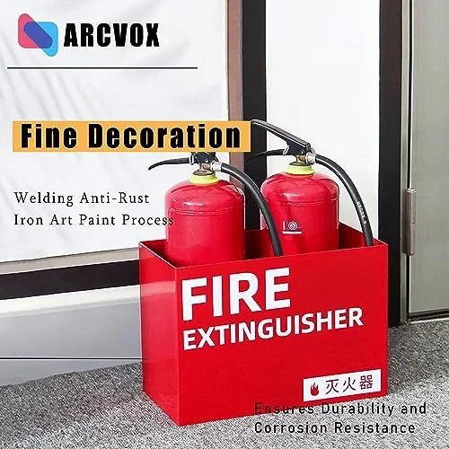 پایه کپسول آتش نشانی، نگهدارنده آهنی جوشکاری شده سنگین برای نمایش، دو کپسول را به طور ایمن نگه می دارد، ایده آل برای استفاده تجاری و ایمنی عمومی