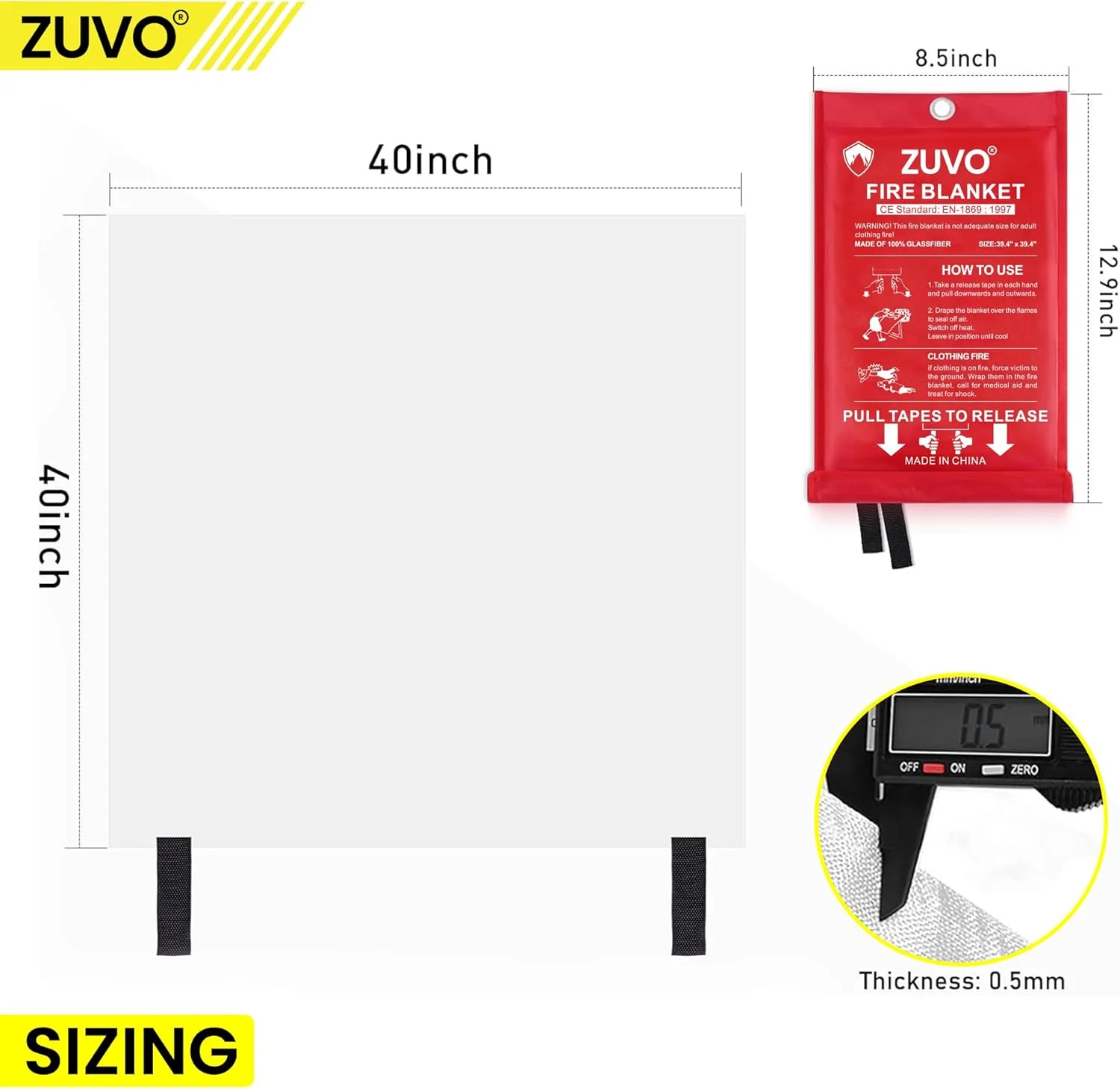 پتو اطفاء حریق Zuvo: راه حل ایمنی آتش سوزی تایید شده برای خانه، آشپزخانه و کمپینگ - جمع و جور، قابل اعتماد و آسان برای استفاده در مواقع اضطراری پتو اطفاء حریق Zuvo: راه حل ایمنی آتش سوزی تایید شده برای خانه، آشپزخانه و کمپینگ - جمع و جور، قابل اعتماد و آسان برای استفاده در مواقع اضطراری