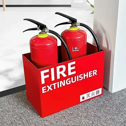 پایه کپسول آتش نشانی، نگهدارنده آهنی جوشکاری شده سنگین برای نمایش، دو کپسول را به طور ایمن نگه می دارد، ایده آل برای استفاده تجاری و ایمنی عمومی