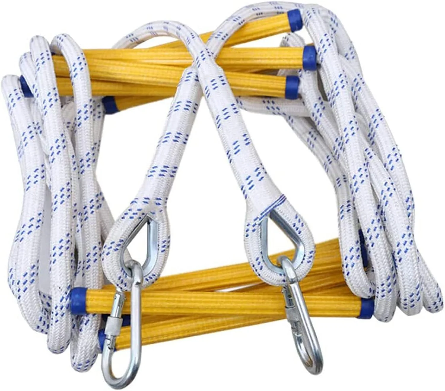 نردبان آتش نشانی اضطراری SDFhNest برای خانه های 3 تا 8 طبقه، نردبان طنابی مقاوم در برابر آتش با کارابین، نردبان فرار سریع برای استقرار و استفاده آسان، 20 متر (5 متر)