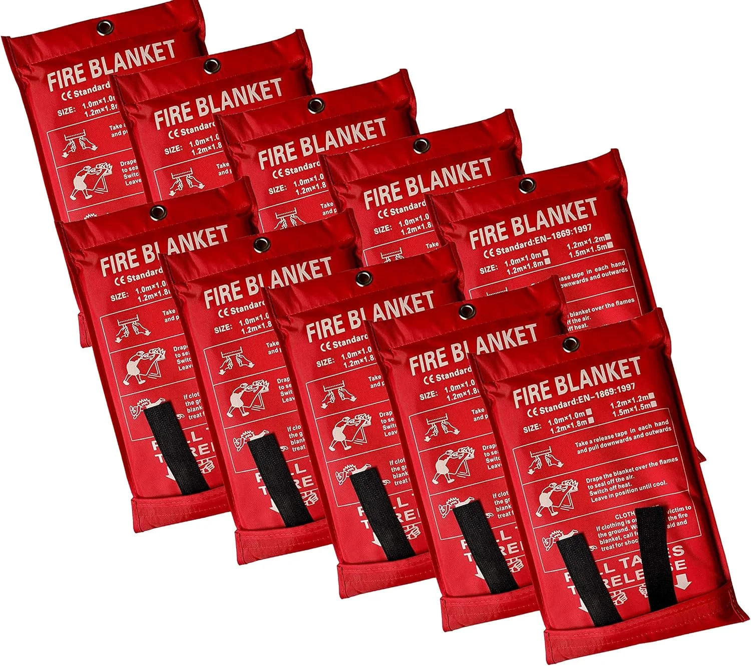 Victosoaring Emergency Survival Fiberglass Fire Blanket Shelter Safety Cover Ideal for The Kitchen, Fireplace, Grill, car, Camping White(10Pack 39x39 in)