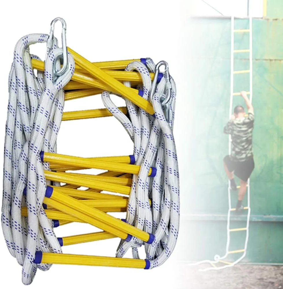 نردبان طنابی، نردبان آتش نشانی، ابزار فرار اضطراری، نردبان تخلیه ایمنی آتش نشانی مقاوم در برابر شعله با قلاب، نردبان آتش نشانی 2-3 طبقه (5 متر)