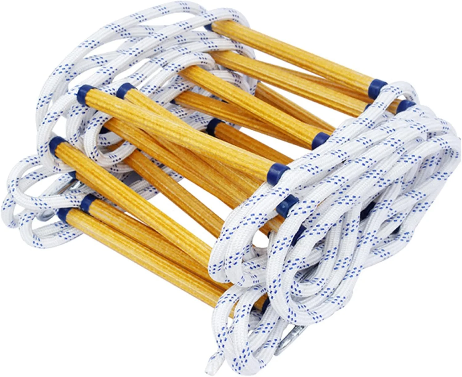 نردبان طنابی فرار اضطراری آتش نشانی با قلاب برای استقرار سریع، استفاده راحت و نگهداری آسان. قابل استفاده مجدد 3-30 متر، سفید، 5 متر