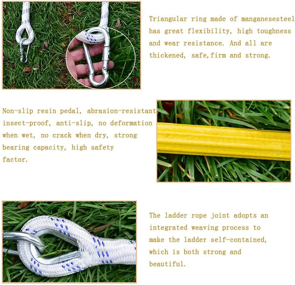 نردبان طنابی، نردبان آتش نشانی، ابزار فرار اضطراری، نردبان تخلیه ایمنی آتش نشانی مقاوم در برابر شعله با قلاب، نردبان آتش نشانی 2-3 طبقه (5 متر)