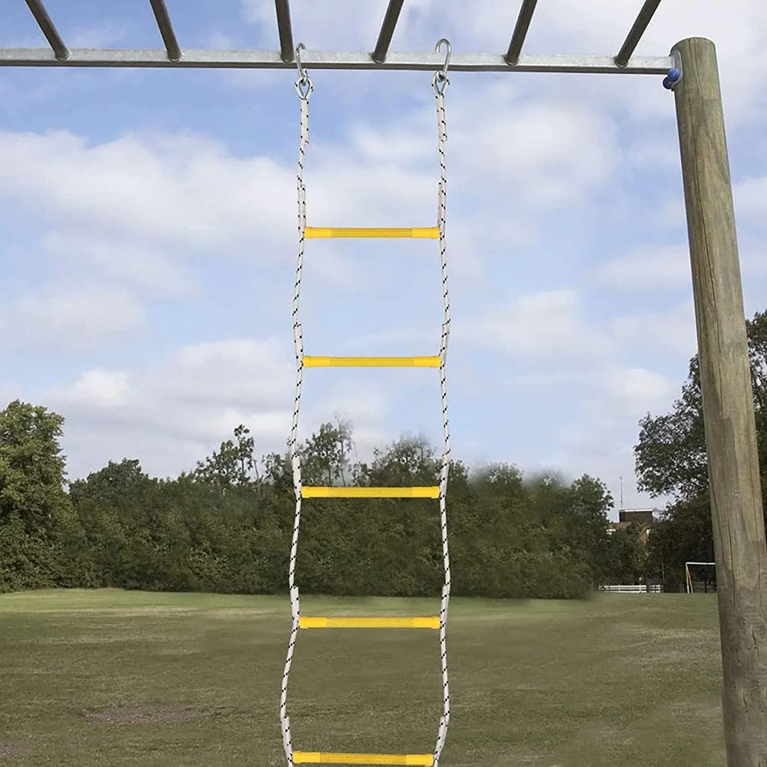 نردبان آتش نشانی قابل حمل برای کودکان و بزرگسالان، نردبان ایمنی نایلونی قابل استفاده مجدد، ظرفیت وزنی تا 420 کیلوگرم، نردبان طنابی فرار اضطراری با کارابین - 5 متر