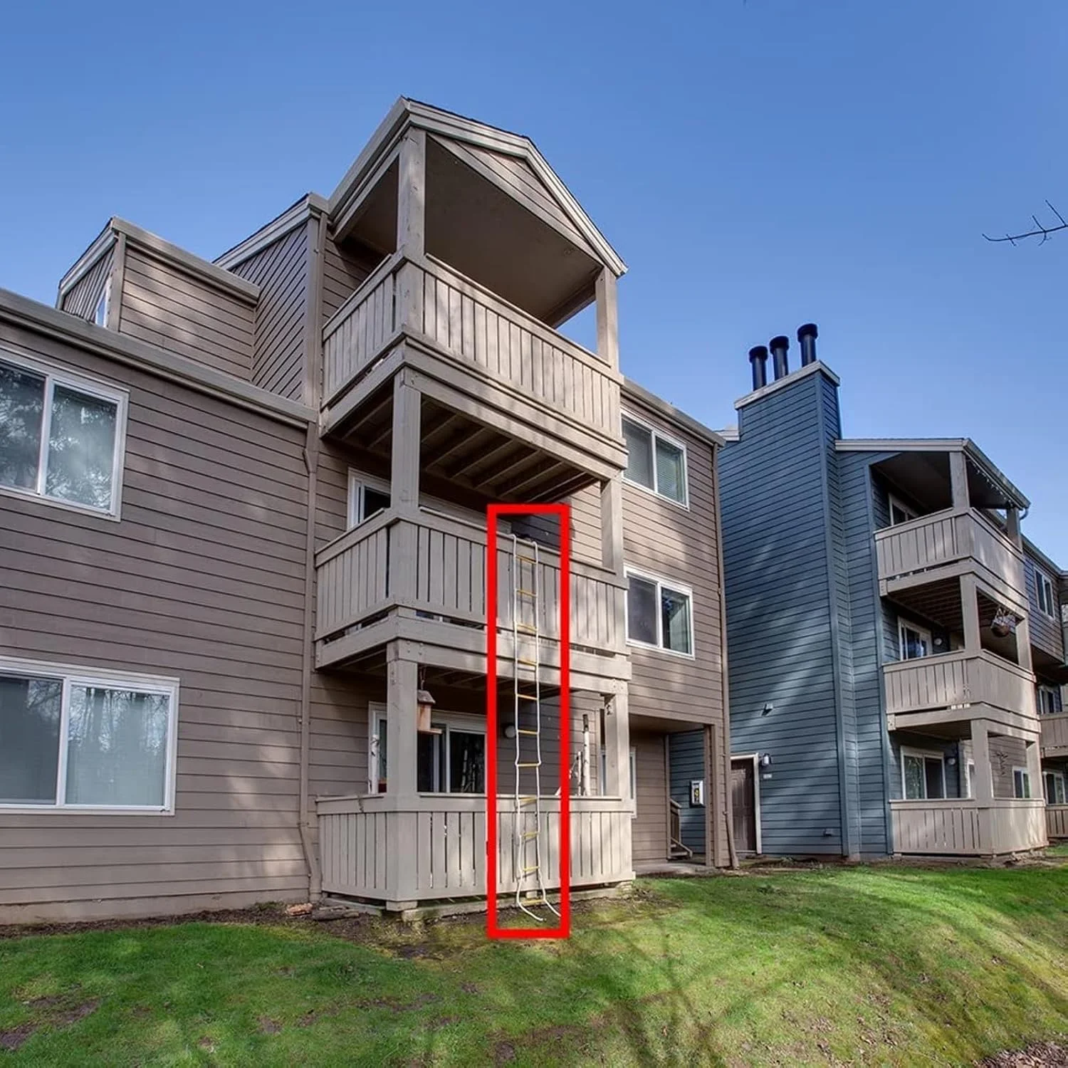 نردبان آتش نشانی قابل حمل برای کودکان و بزرگسالان، نردبان ایمنی نایلونی قابل استفاده مجدد، ظرفیت وزنی تا 420 کیلوگرم، نردبان طنابی فرار اضطراری با کارابین - 5 متر