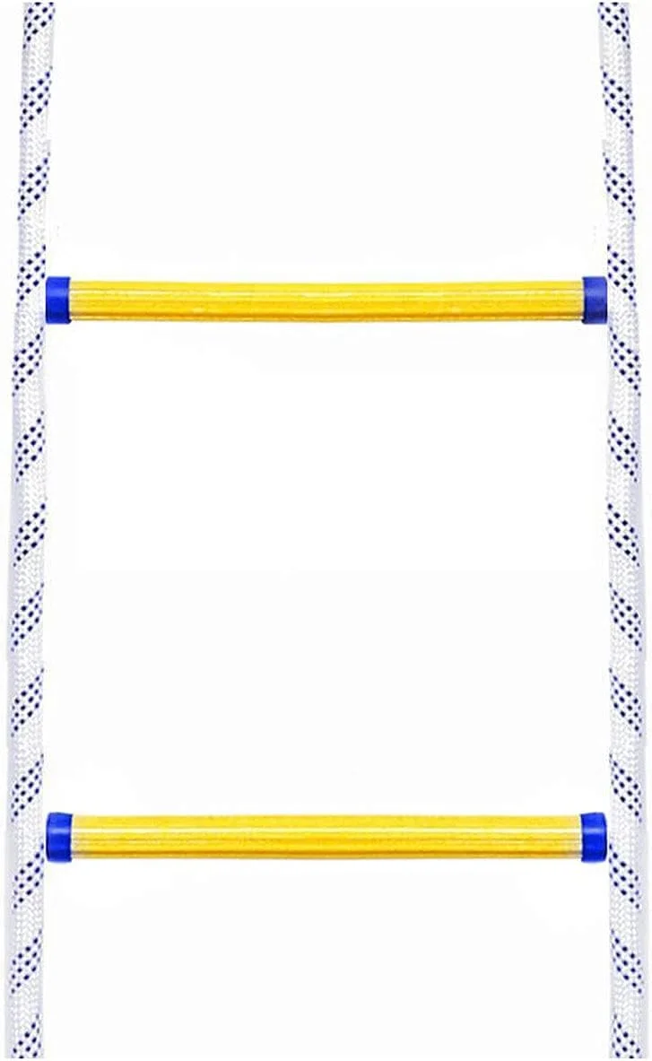 نردبان طنابی، نردبان فرار آتش نشانی اضطراری 2-6 طبقه با قلاب، نردبان نرم نایلونی برای کودکان و بزرگسالان در فضای داخلی و خارجی / 5 متر