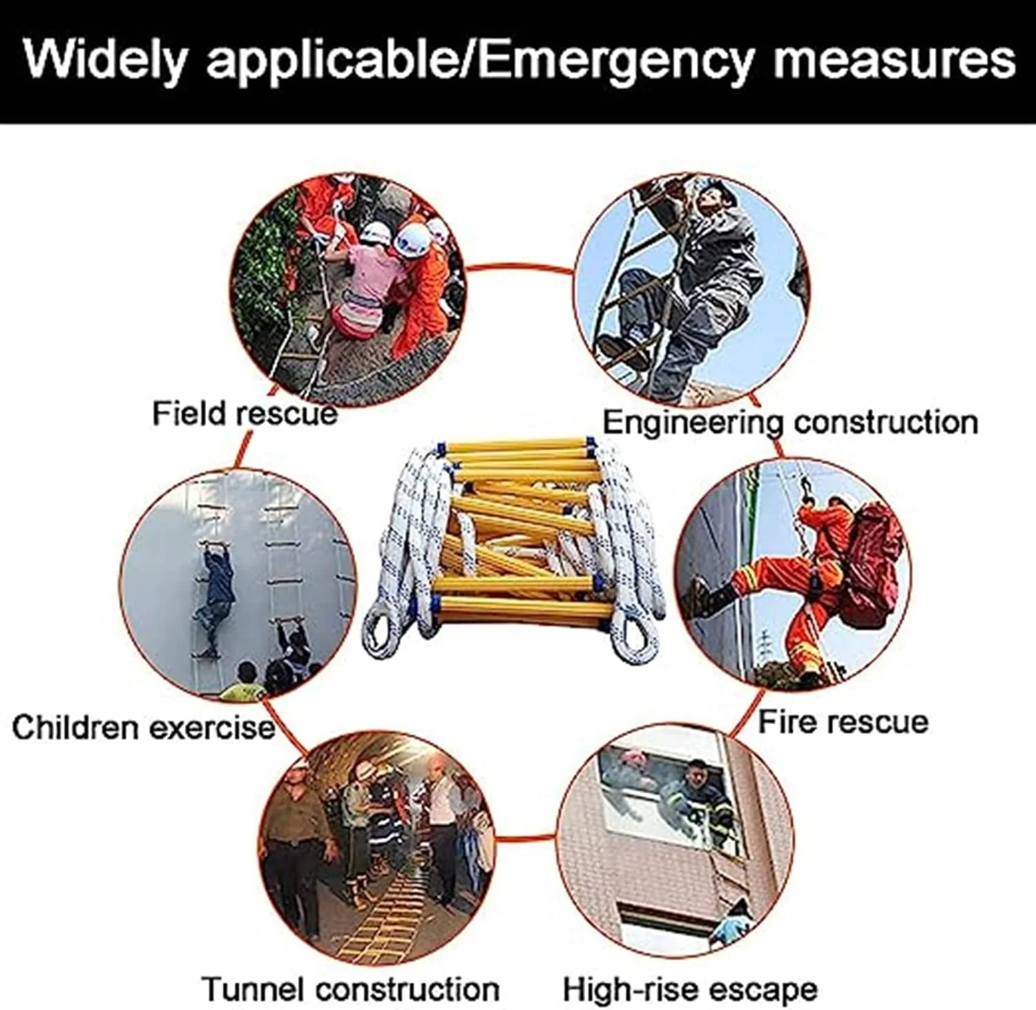 نردبان ایمنی، نردبان فرار از آتش برای ساختمان های 2 تا 6 طبقه، نردبان های ایمنی تخلیه، نردبان فرار اضطراری از آتش / طول 8 متر