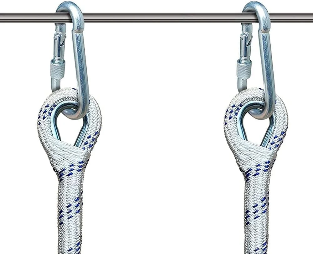 نردبان فرار از آتش، نردبان طنابی فرار از آتش، نردبان طنابی فرار با کارابین، نردبان آتش نشانی مقاوم در برابر شعله برای کودکان و بزرگسالان، نردبان نرم طنابی ایمنی ضد لغزش (سایز: 5 متر/16.4 فوت)