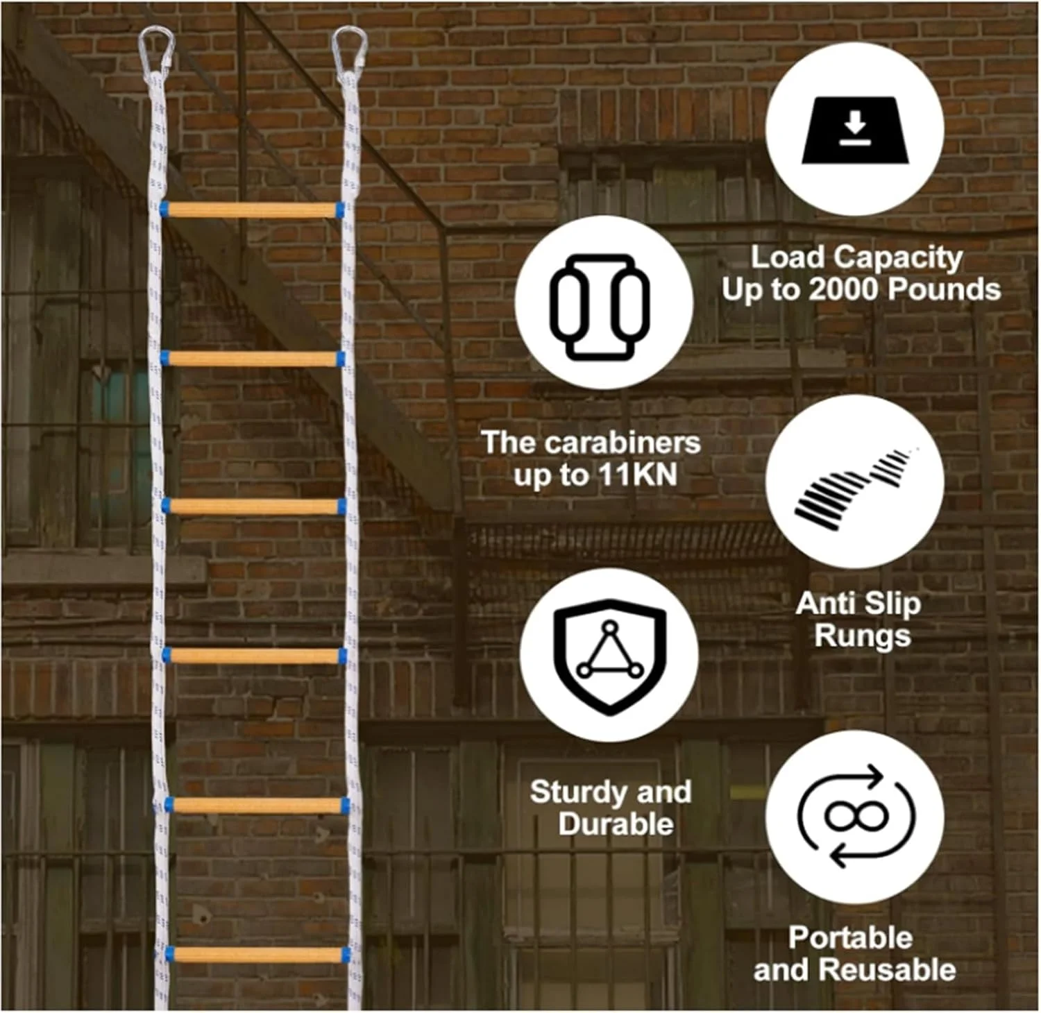نردبان فرار از آتش 2 طبقه نردبان طنابی 16 فوتی، نردبان ایمنی، نردبان طنابی ایمنی فرار از آتش اضطراری نردبان فرار برای بزرگسالان و کودکان تخلیه آسان برای ذخیره سازی (131FT/40M) نردبان فرار از آتش 2 طبقه نردبان طنابی 16 فوتی، نردبان ایمنی، نردبان طنابی ایمنی فرار از آتش اضطراری نردبان فرار برای بزرگسالان و کودکان تخلیه آسان برای ذخیره سازی (131FT/40M)