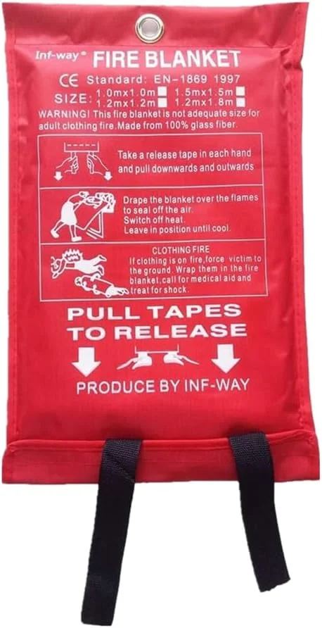 پتو اطفاء حریق Inf-way برای خانه، پتو اطفاء حریق فایبرگلاس برای آشپزخانه، محافظت مقاوم در برابر شعله و عایق حرارتی، پتوهای ایمنی نسوز اضطراری برای افراد (4 عدد، متوسط 120x120 سانتی متر) پتو اطفاء حریق Inf-way برای خانه، پتو اطفاء حریق فایبرگلاس برای آشپزخانه، محافظت مقاوم در برابر شعله و عایق حرارتی، پتوهای ایمنی نسوز اضطراری برای افراد (4 عدد، متوسط 120x120 سانتی متر)